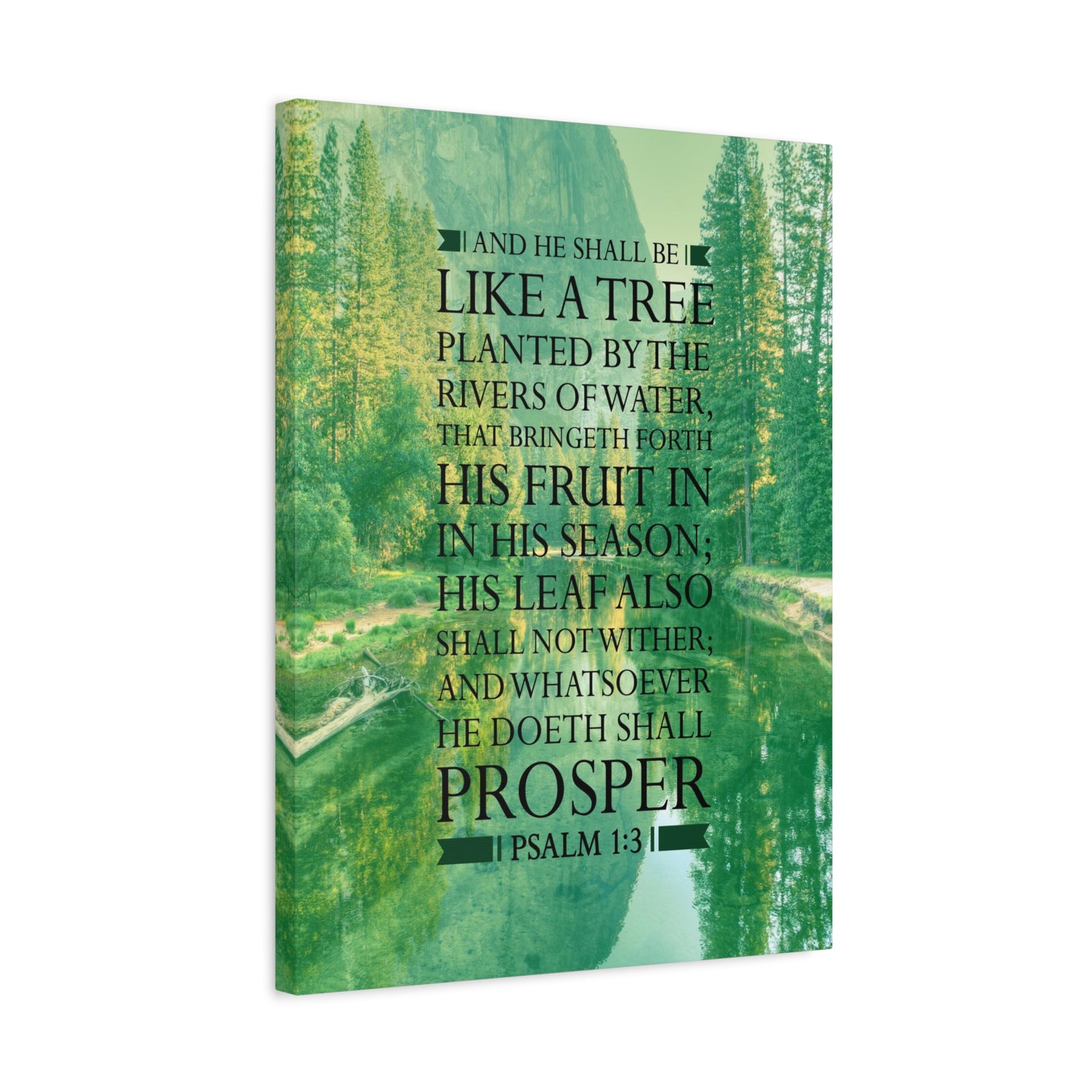 Scripture Canvas Like a Tree Psalm 1:3 Christian Wall Art Bible Verse Print Ready to Hang-Express Your Love Gifts