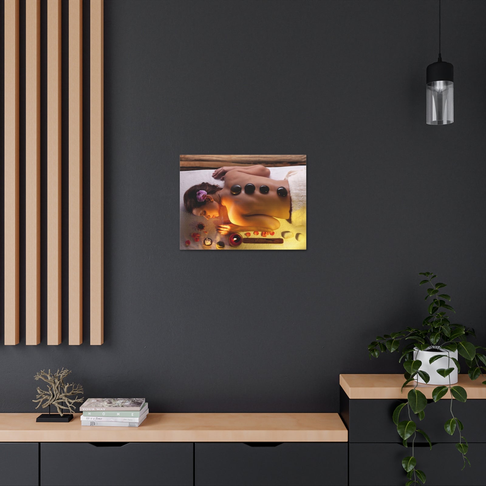 Woman Getting Spa Forest Floral Nature Photography Canvas Wall Art for Home Decor Ready-to-Hang-Express Your Love Gifts
