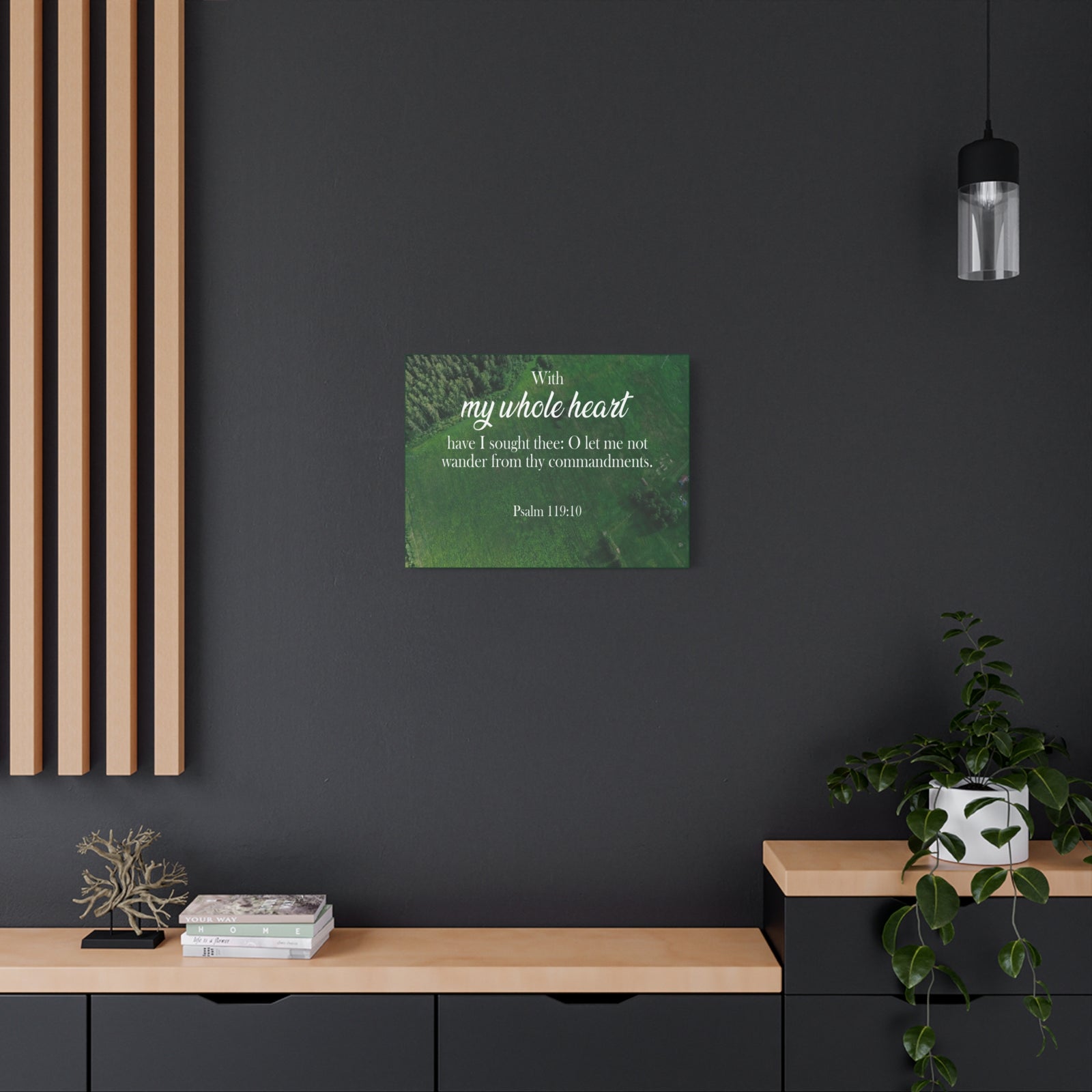 Scripture Walls Psalm 119:10 Whole Heart Bible Verse Canvas Christian Wall Art Ready to Hang Unframed-Express Your Love Gifts