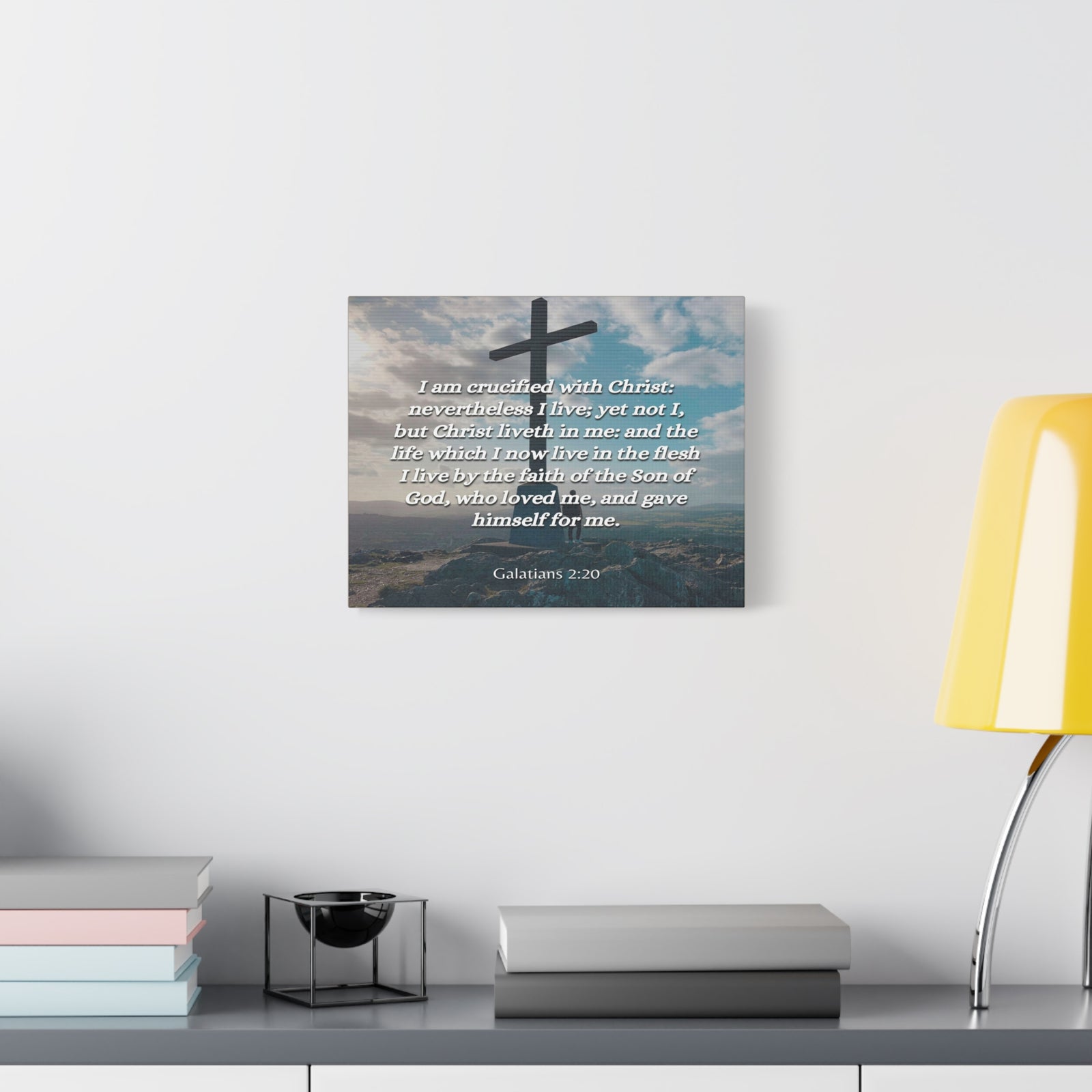 Scripture Canvas By The Faith Galatians 2:20 Christian Wall Art Bible Verse Print Ready to Hang-Express Your Love Gifts
