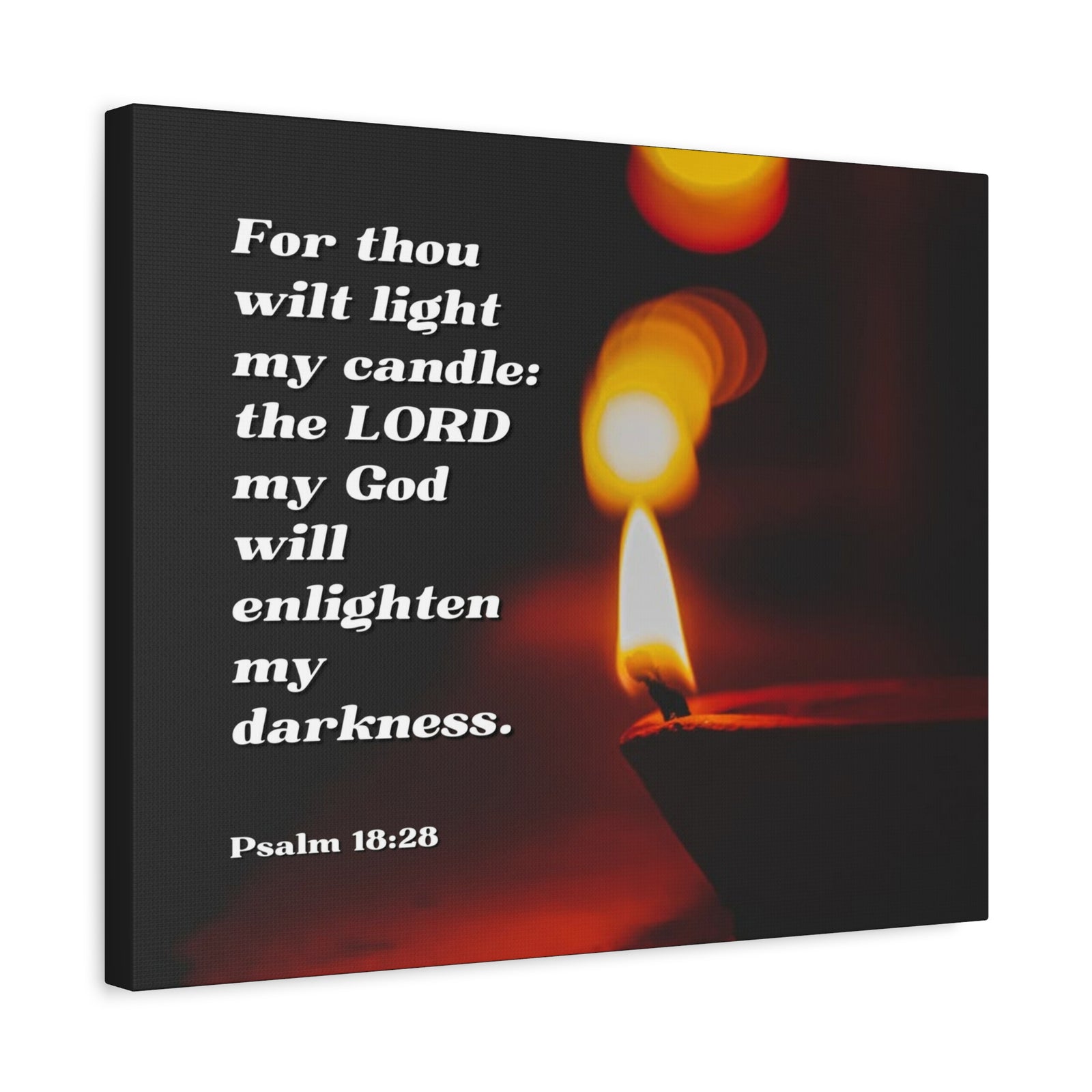Scripture Canvas Enlighten My Darkness Psalm 18:28 Christian Wall Art Bible Verse Print Ready to Hang-Express Your Love Gifts