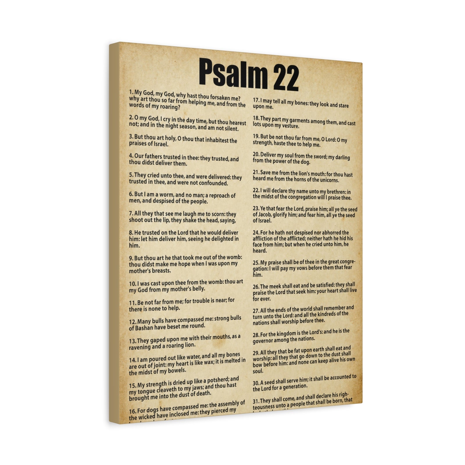 Scripture Canvas Desperate For God's Help Psalm 22 Christian Wall Art Bible Verse Print Ready to Hang-Express Your Love Gifts