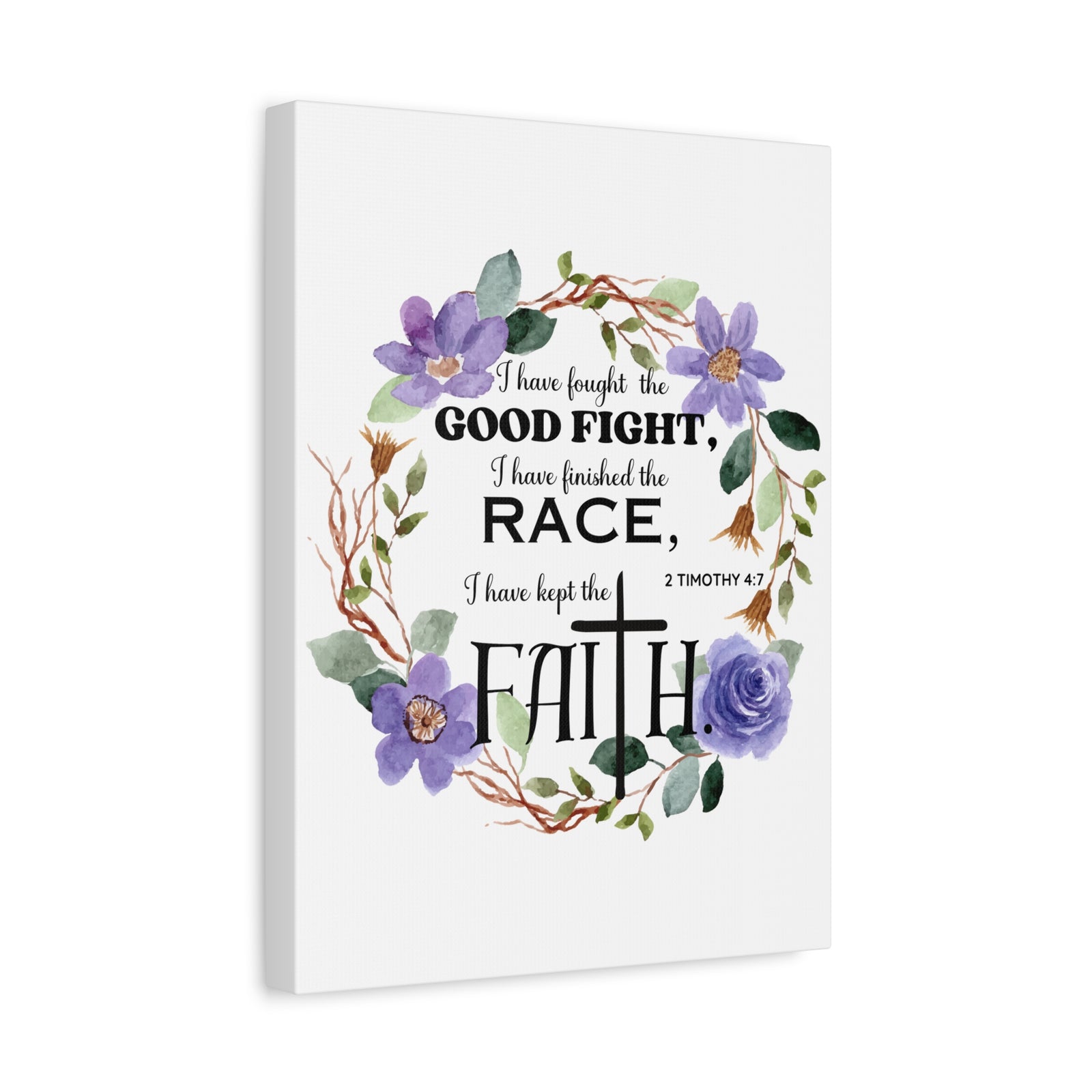 Scripture Walls 2 Timothy 4:7 Good Fight Bible Verse Canvas Christian Wall Art Ready to Hang Unframed-Express Your Love Gifts
