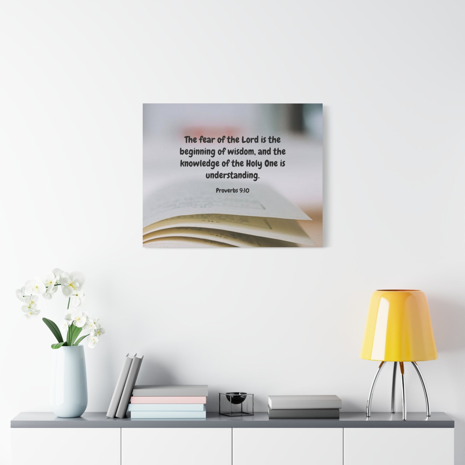Scripture Walls Fear Of The Lord Proverbs 9:10 Bible Verse Canvas Christian Wall Art Ready to Hang-Express Your Love Gifts