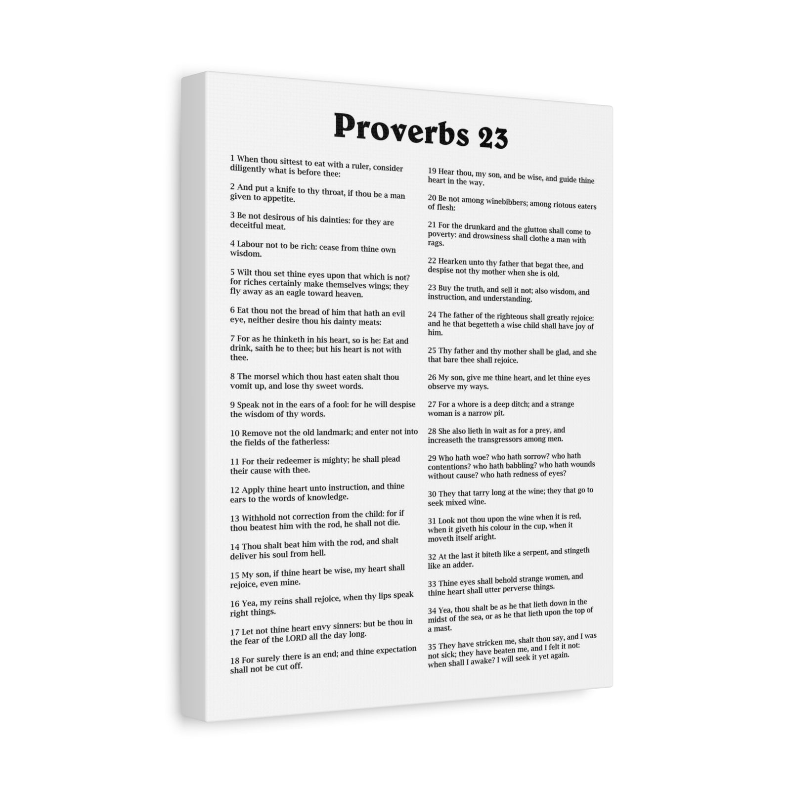 Scripture Walls Proverbs Chapter 23 White Bible Canvas Christian Wall Art Ready to Hang Unframed-Express Your Love Gifts