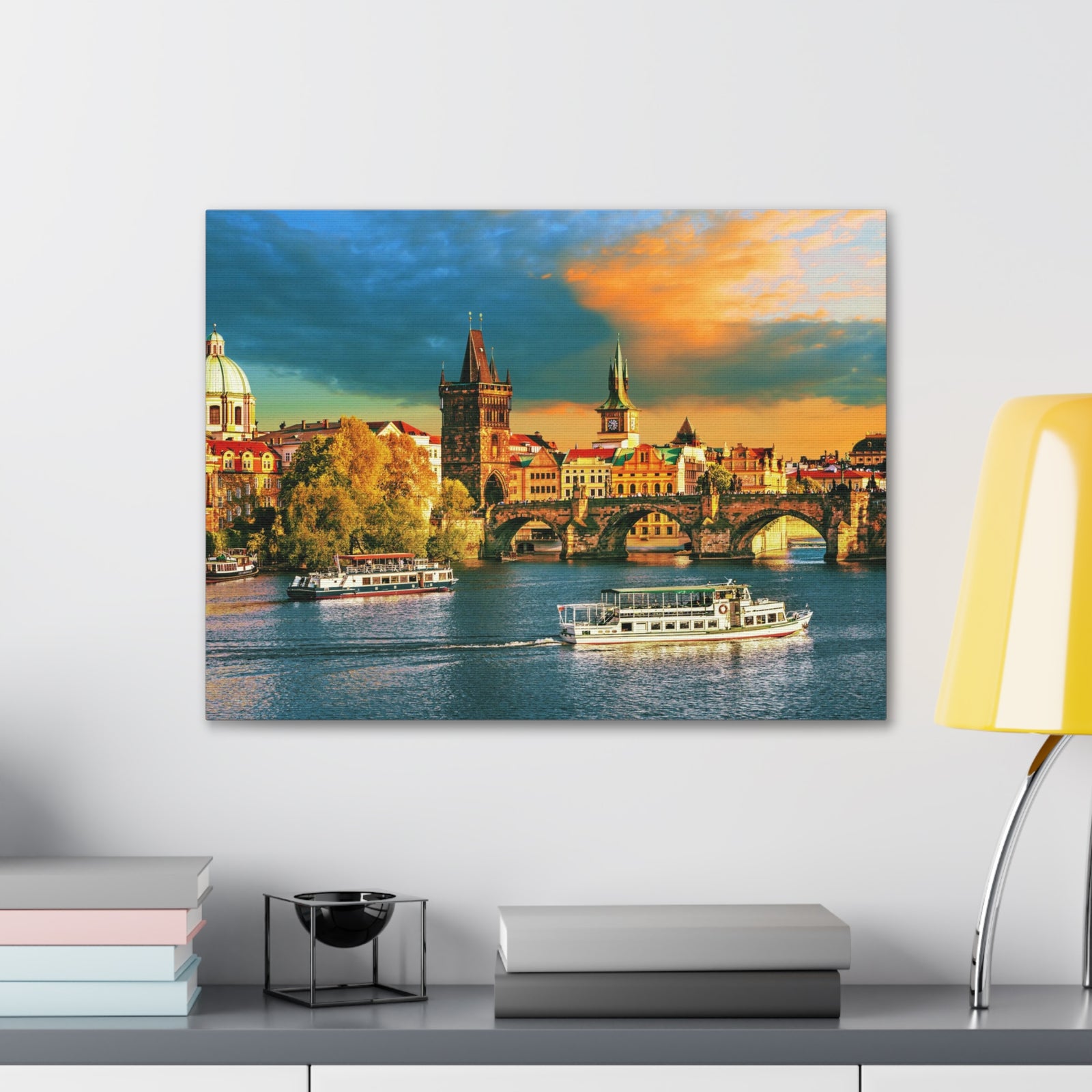 Prague Daytime Skyline Canvas Artwork High-Quality Breathtaking Stunning Cityscape for Home Decor Ready to Hang-Express Your Love Gifts