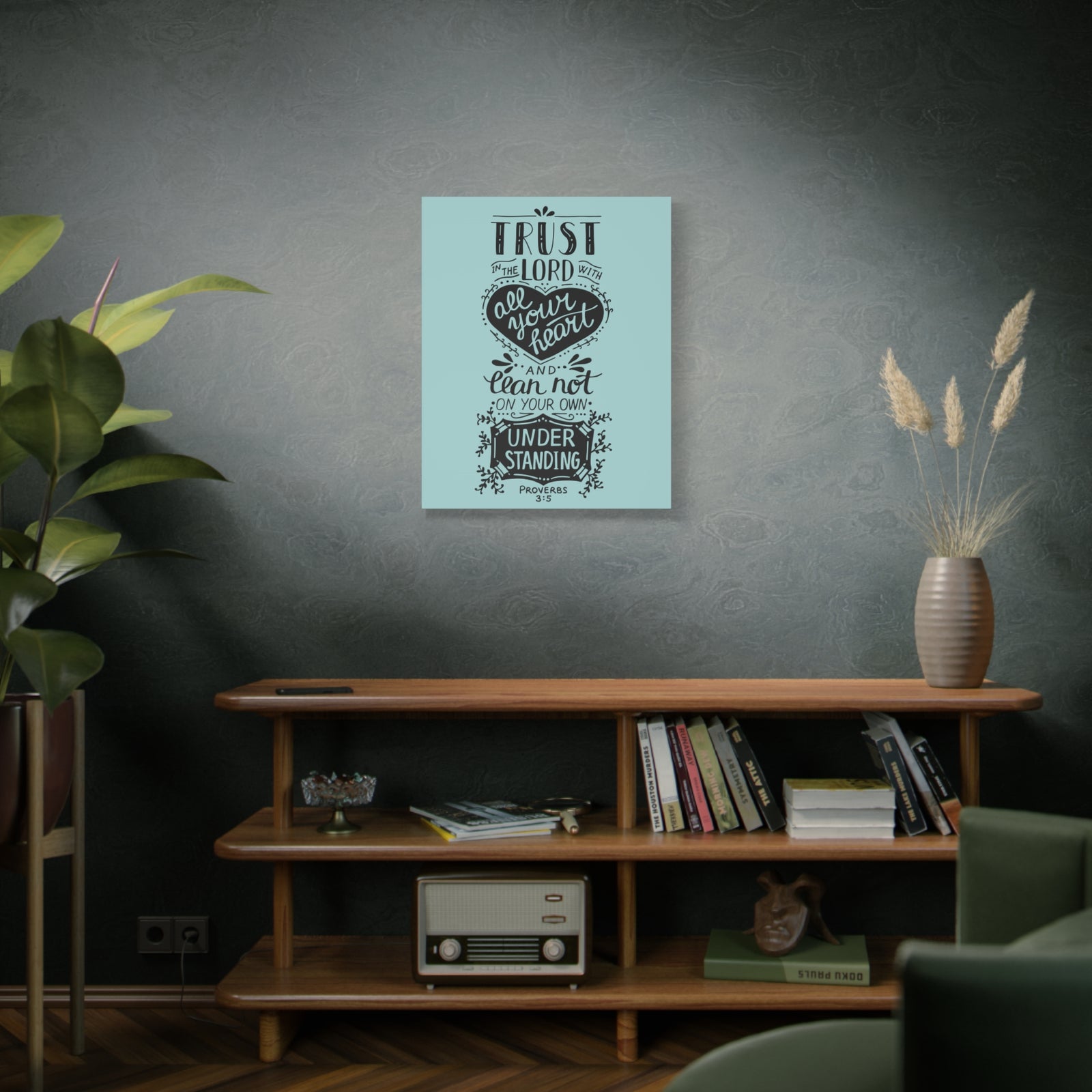 Scripture Canvas Trust In The Lord Proverbs 3:5 Christian Wall Art Bible Verse Print Ready To Hang-Express Your Love Gifts