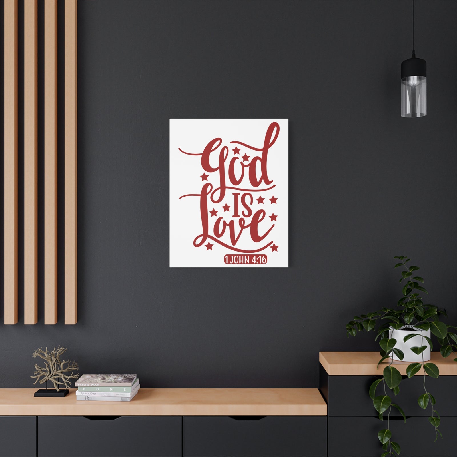 Scripture Canvas 1 John 4:16 God Is Love Christian Wall Art Bible Verse Print Ready to Hang-Express Your Love Gifts