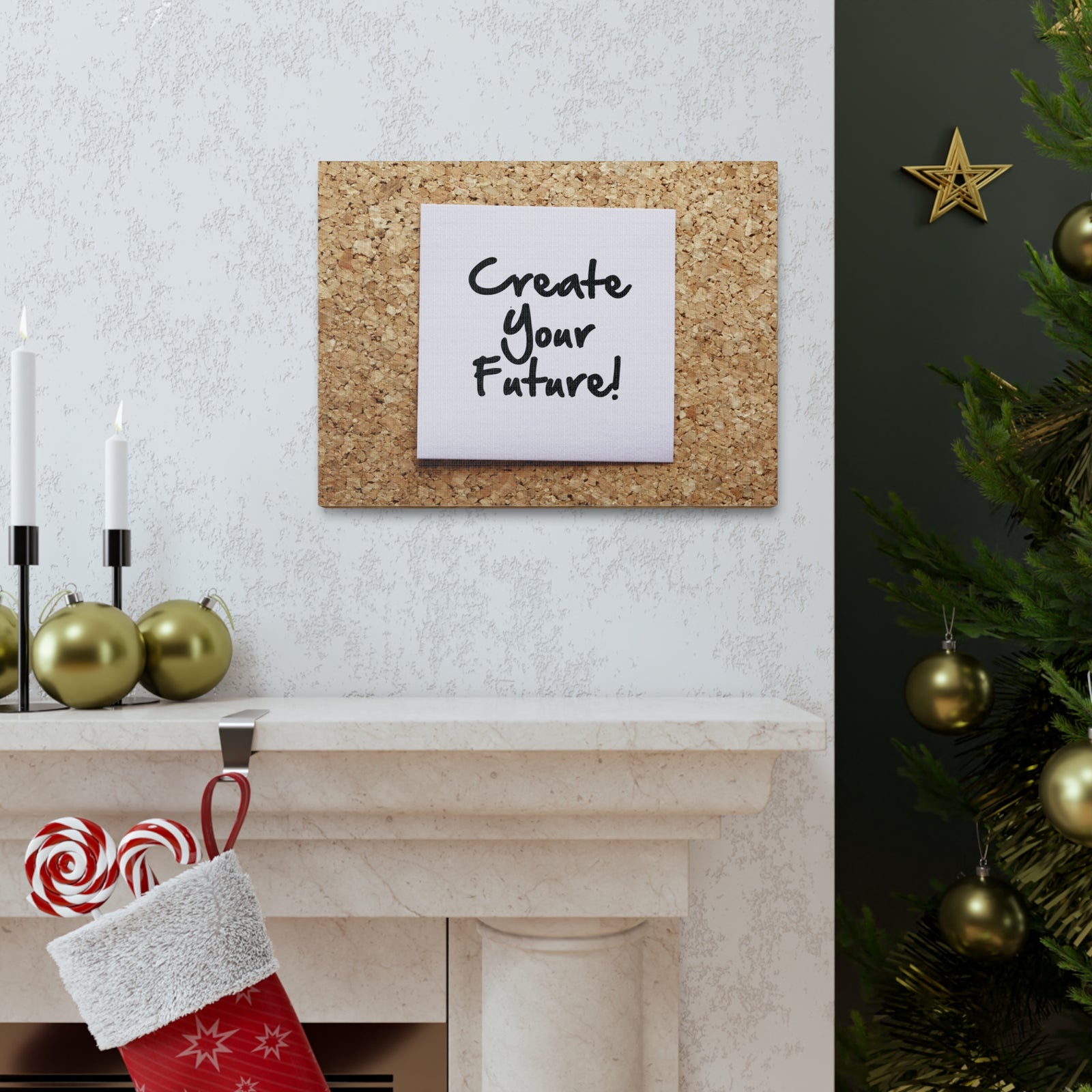 Inspirational Quote Canvas Create Your Future Motivational Print Ready to Hang Artwork-Express Your Love Gifts