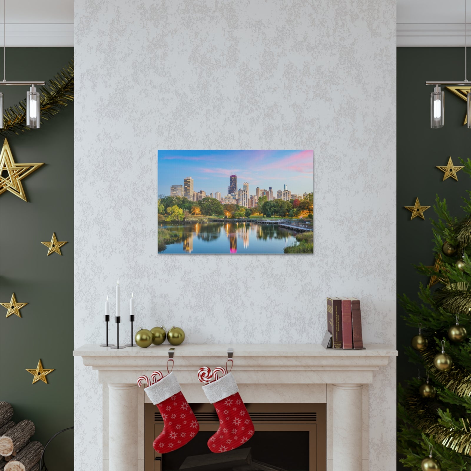 Chicago Daytime Skyline Canvas Artwork High-Quality Breathtaking Stunning Cityscape for Home Decor Ready to Hang-Express Your Love Gifts