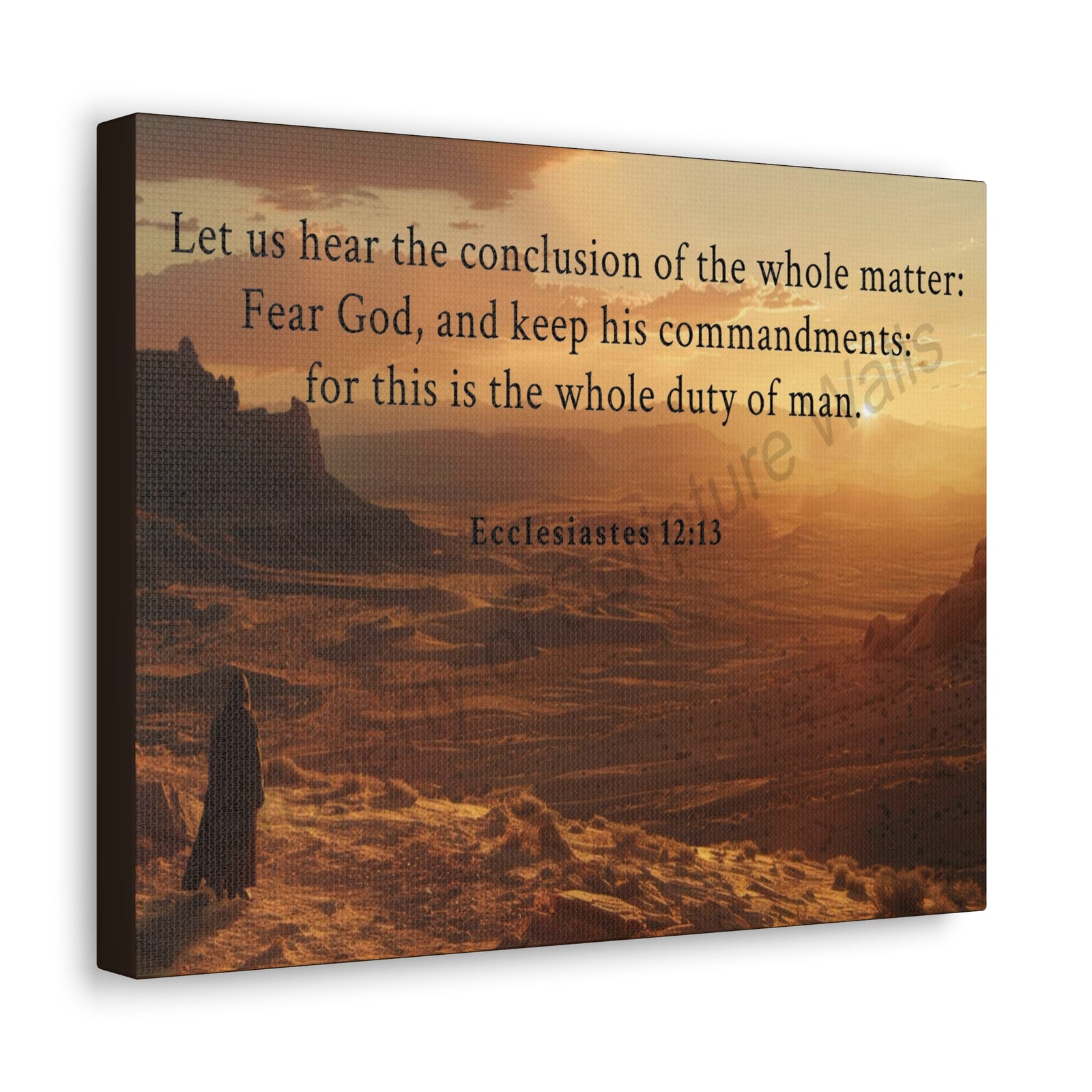 Scripture Walls Ecclesiastes 12:13 Bible Verse Canvas Christian Wall Art Ready to Hang Unframed-Express Your Love Gifts