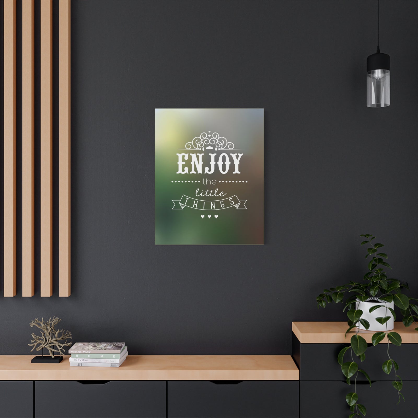 Inspirational Wall Art Enjoy The Little Things Motivation Wall Decor for Home Office Gym Inspiring Success Quote Print Ready to Hang-Express Your Love Gifts
