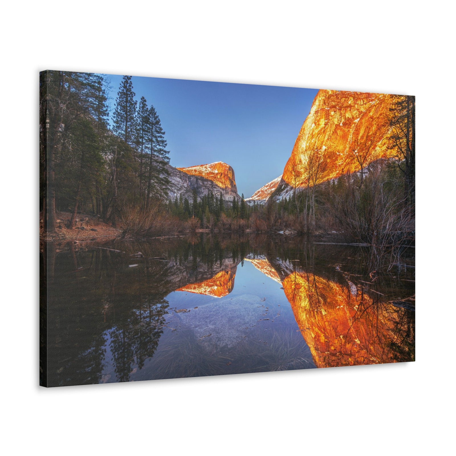Mountain Golden Hour Lake Nature Wilderness Photography Canvas Wall Art for Home Decor Ready-to-Hang-Express Your Love Gifts