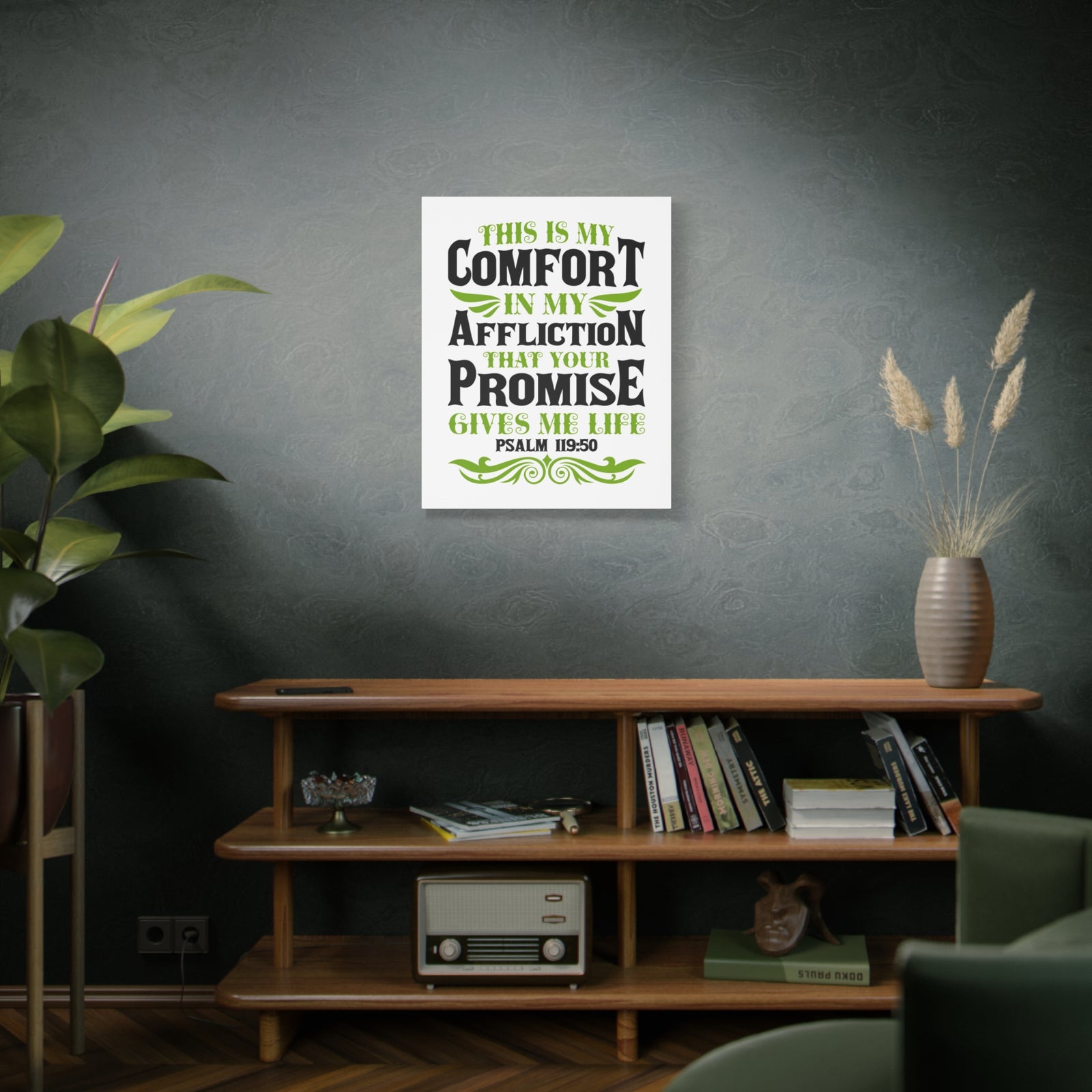 Scripture Canvas Gives Me Life Psalm 119:50 Christian Wall Art Bible Verse Print Ready to Hang-Express Your Love Gifts