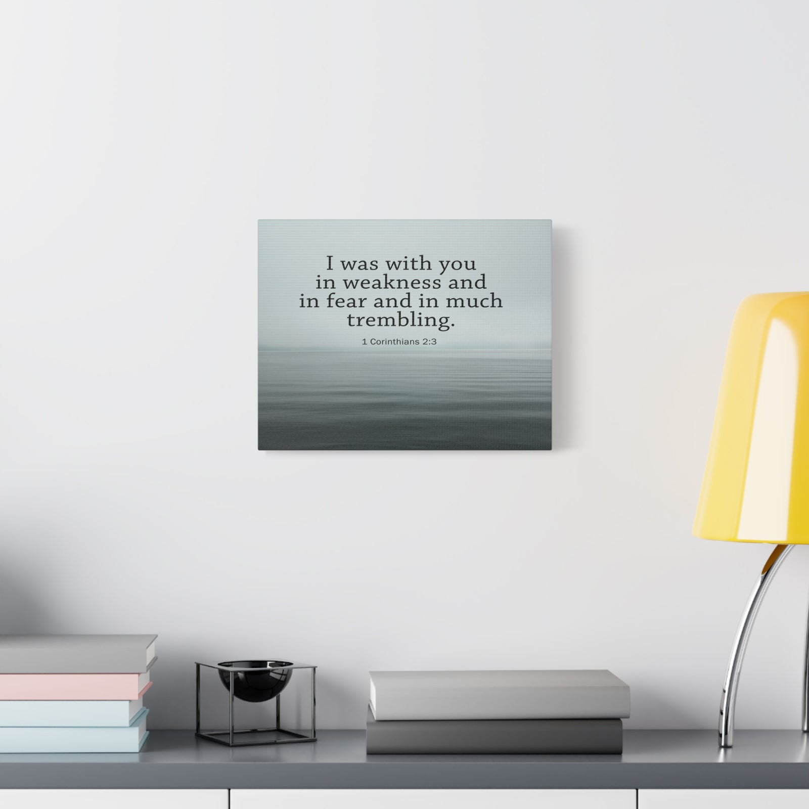Scripture Walls I Was With You 1 Corinthians 2:3 Bible Verse Canvas Christian Wall Art Ready to Hang-Express Your Love Gifts
