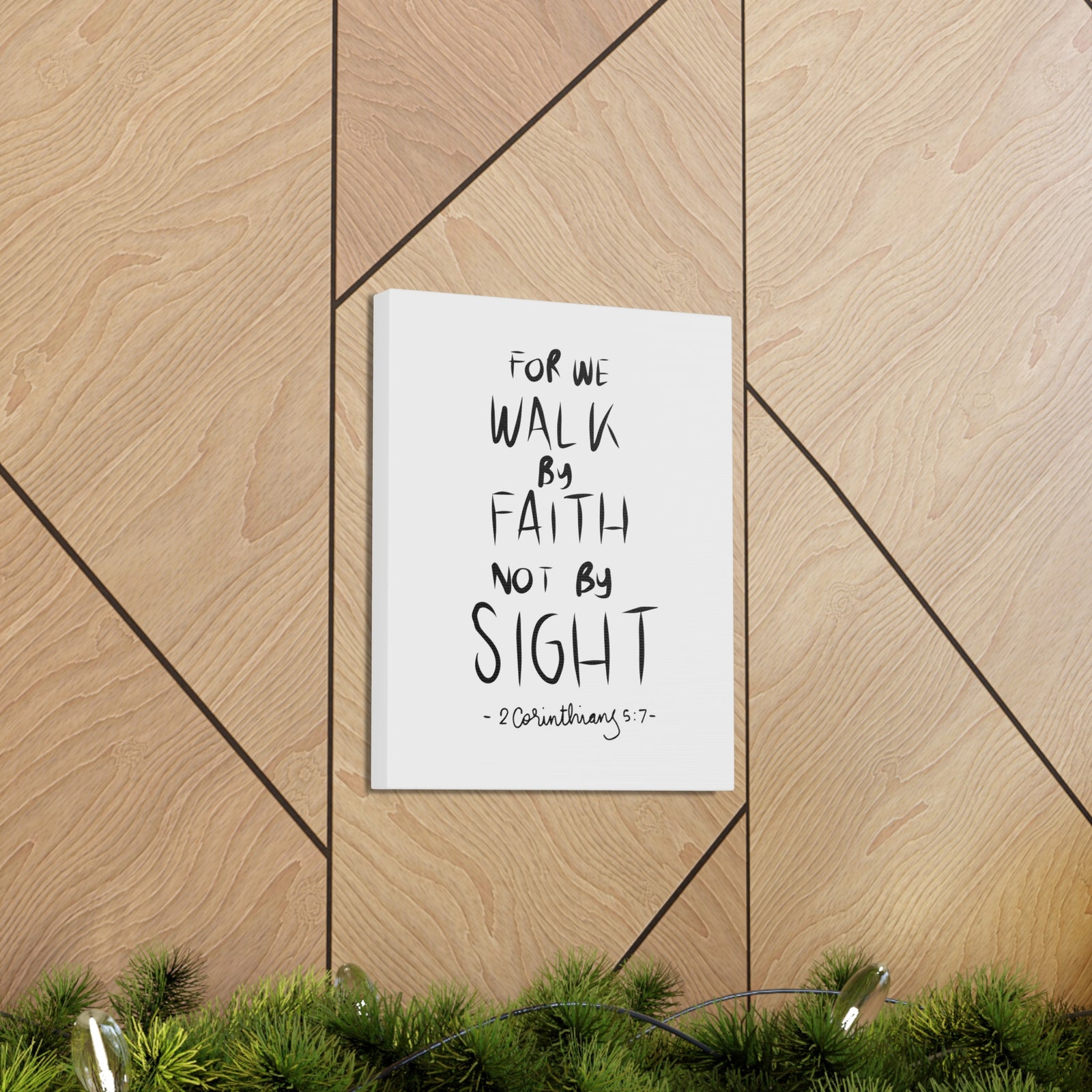 Scripture Canvas For We Walk By Faith 2 Corinthians 5:7 Christian Wall Art Bible Verse Print Ready To Hang-Express Your Love Gifts