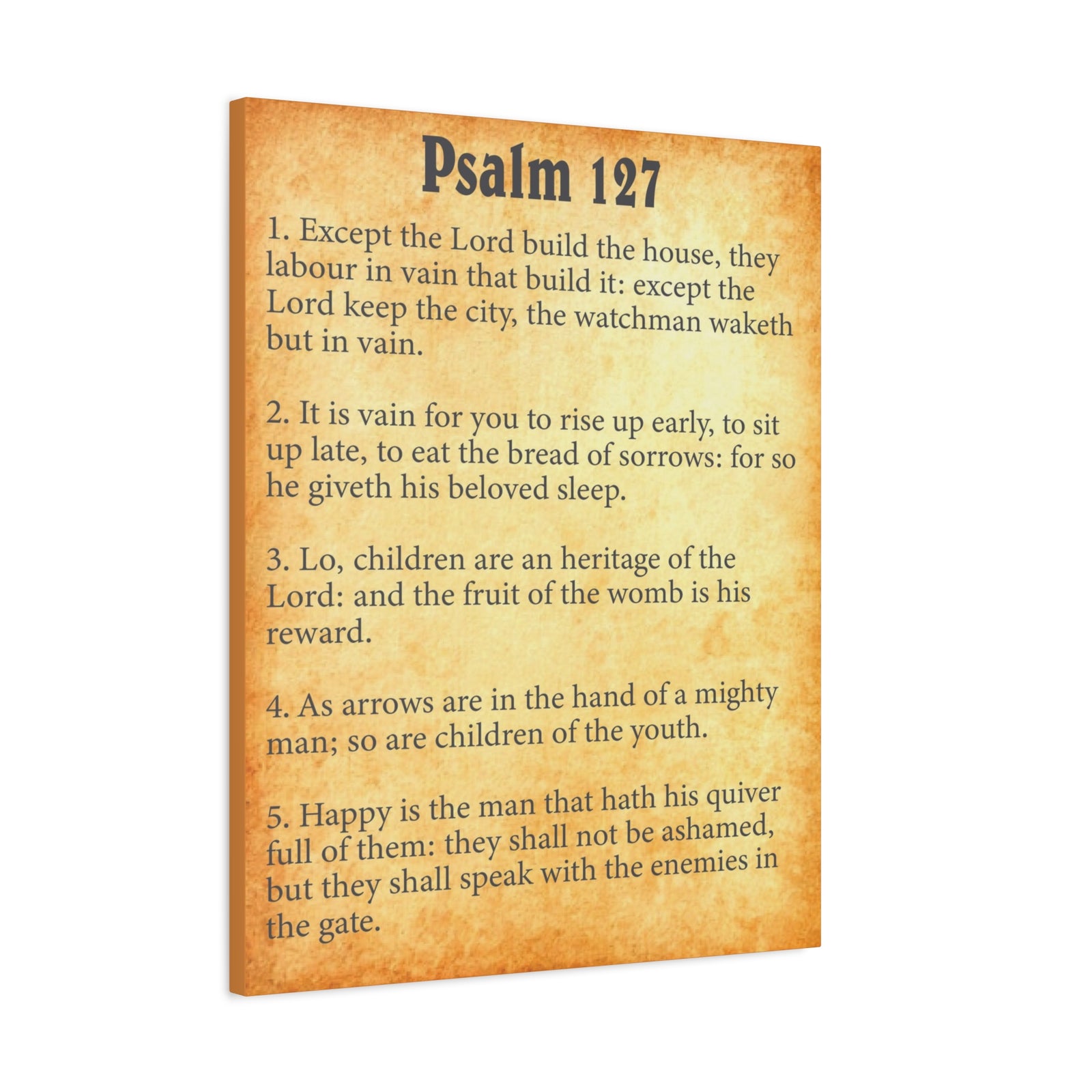 Scripture Walls Psalm 127 Gold Bible Chapter Canvas Christian Wall Art Ready to Hang-Express Your Love Gifts