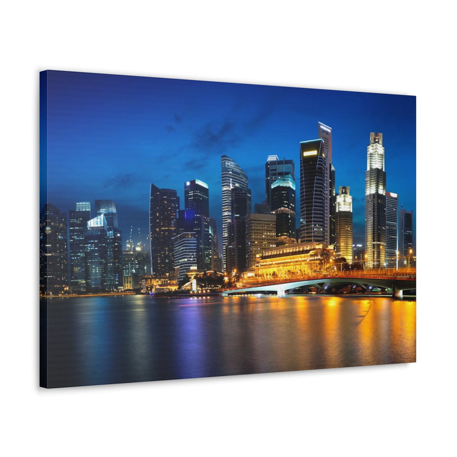 Singapore Night Skyline Canvas Artwork High-Quality Breathtaking Stunning Cityscape for Home Decor Ready to Hang-Express Your Love Gifts