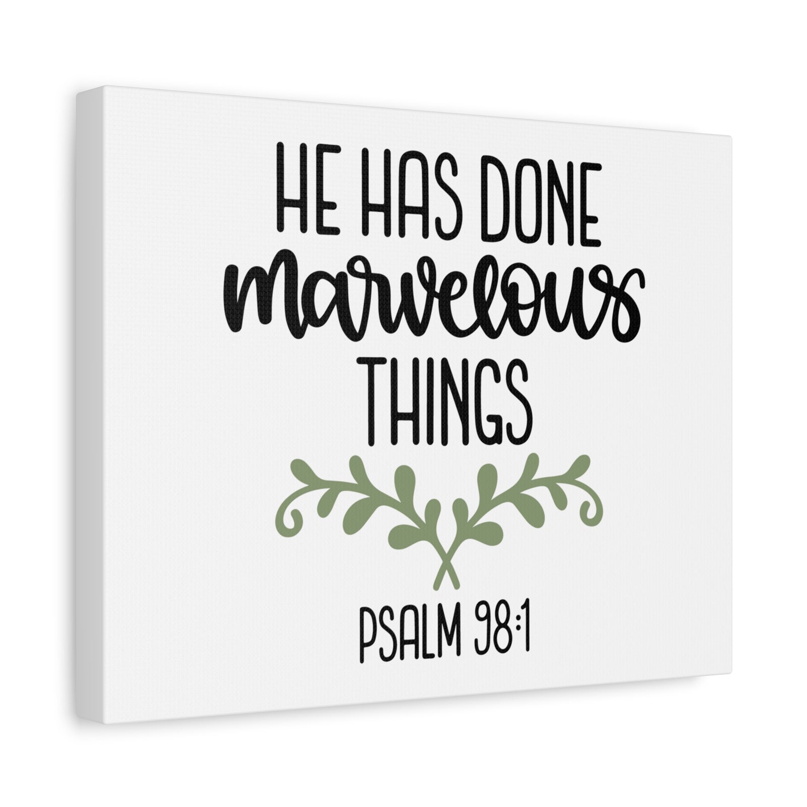 Scripture Canvas Marvelous Psalm 98:1 Christian Wall Art Bible Verse Print Ready to Hang-Express Your Love Gifts