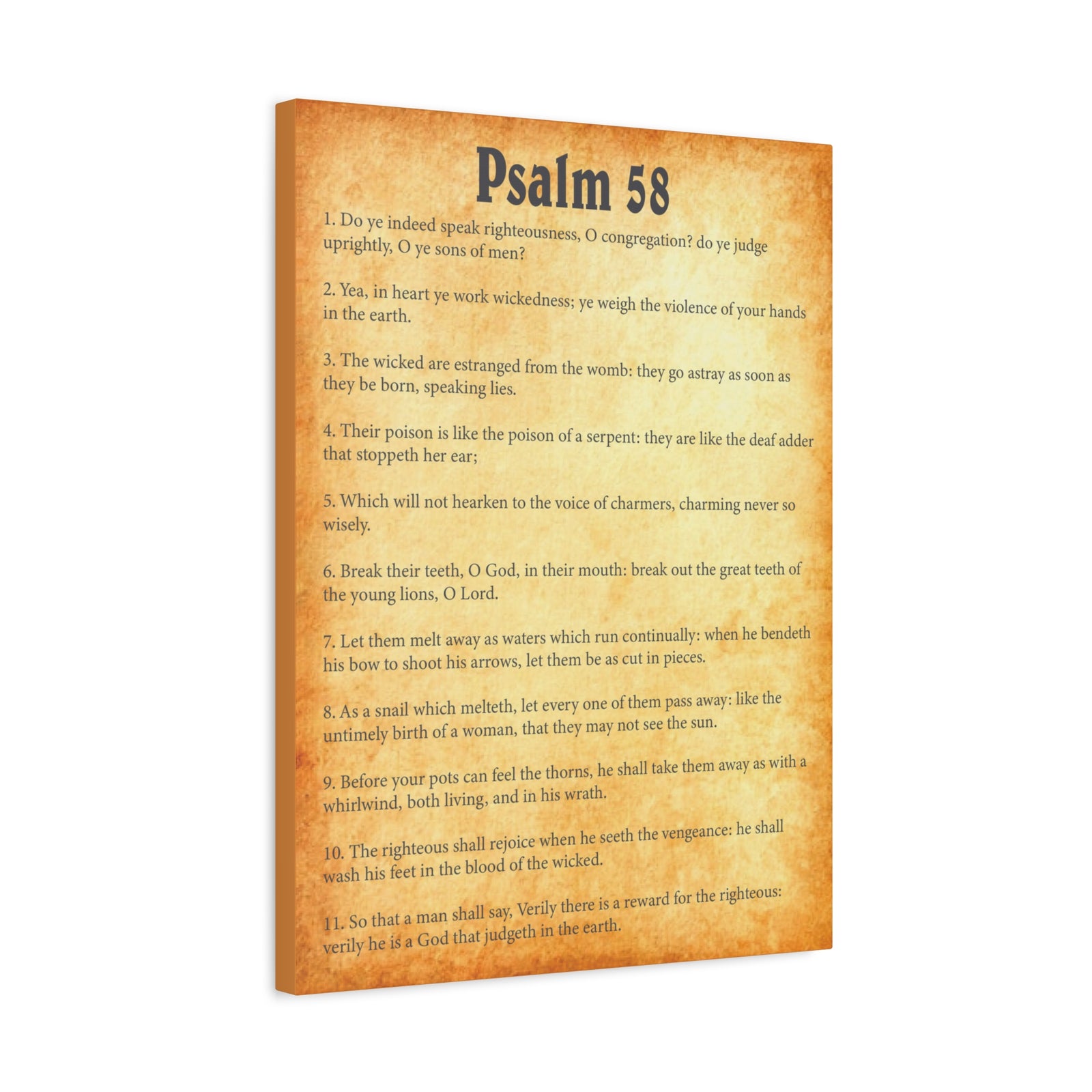 Scripture Walls Psalm 58 Gold Bible Chapter Canvas Christian Wall Art Ready to Hang-Express Your Love Gifts