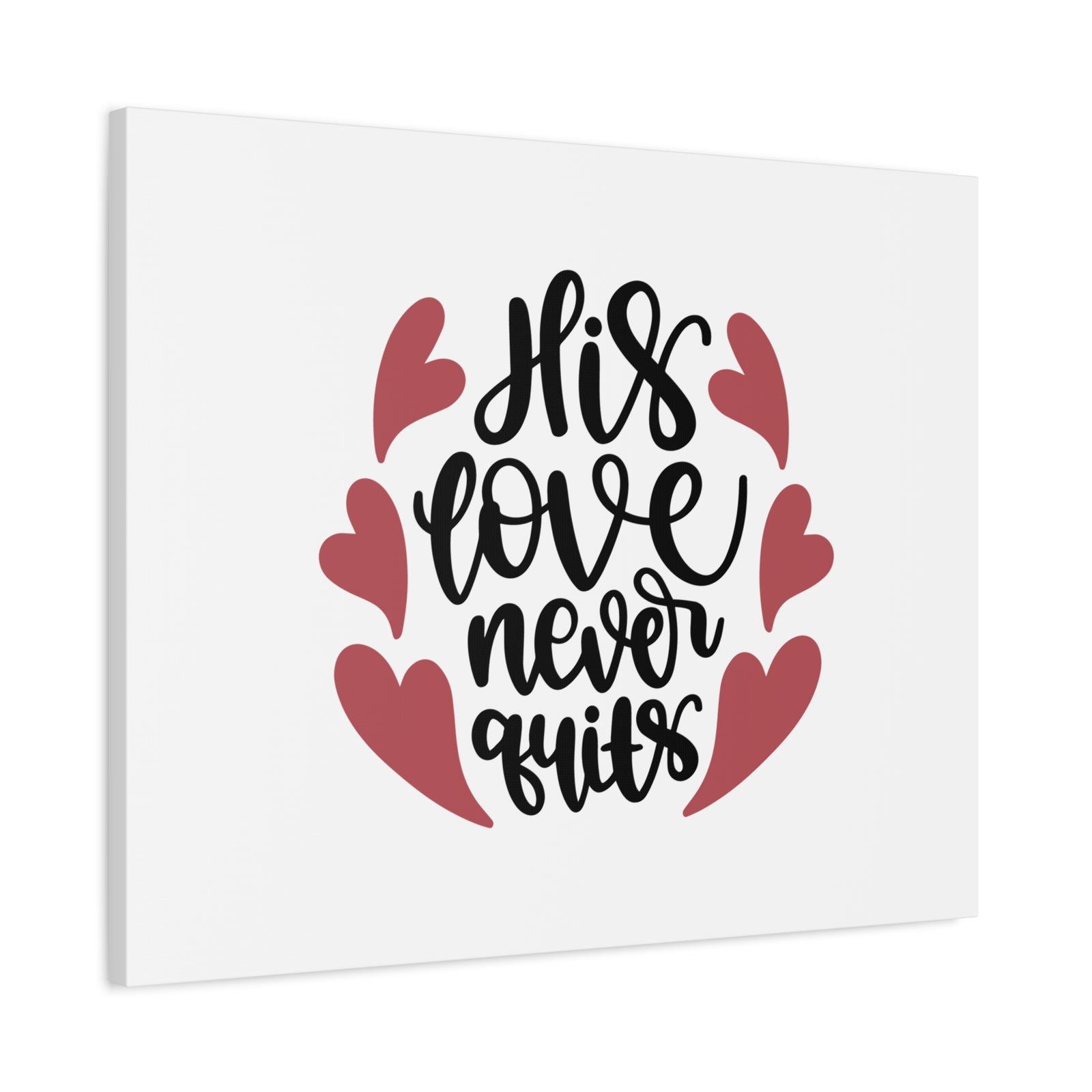 Scripture Canvas His Love Never Quits Psalms 136:26 Christian Wall Art Bible Verse Print Ready to Hang-Express Your Love Gifts