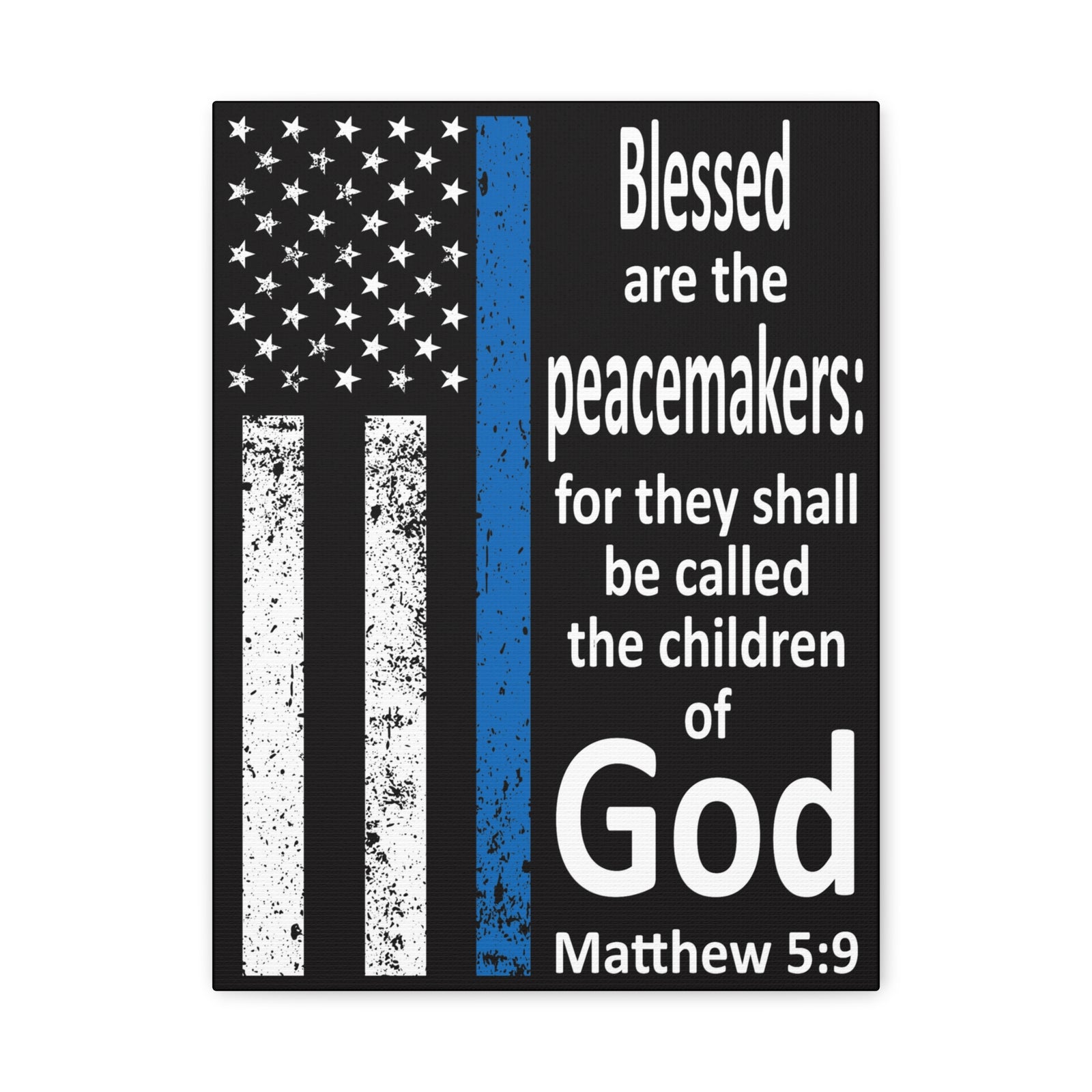 Scripture Walls Matthew 5:9 Police Officer Sign Bible Canvas Christian Wall Art Ready to Hang Unframed-Express Your Love Gifts