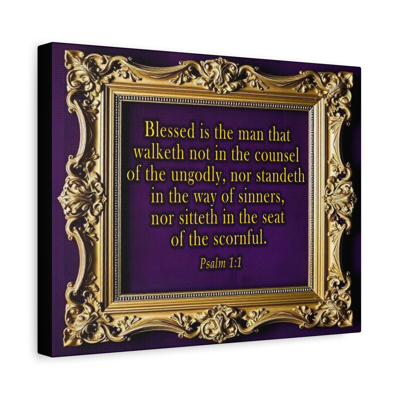 Scripture Walls Psalm 1:1 KJV Bible Verse Canvas Christian Wall Art Ready to Hang Unframed-Express Your Love Gifts