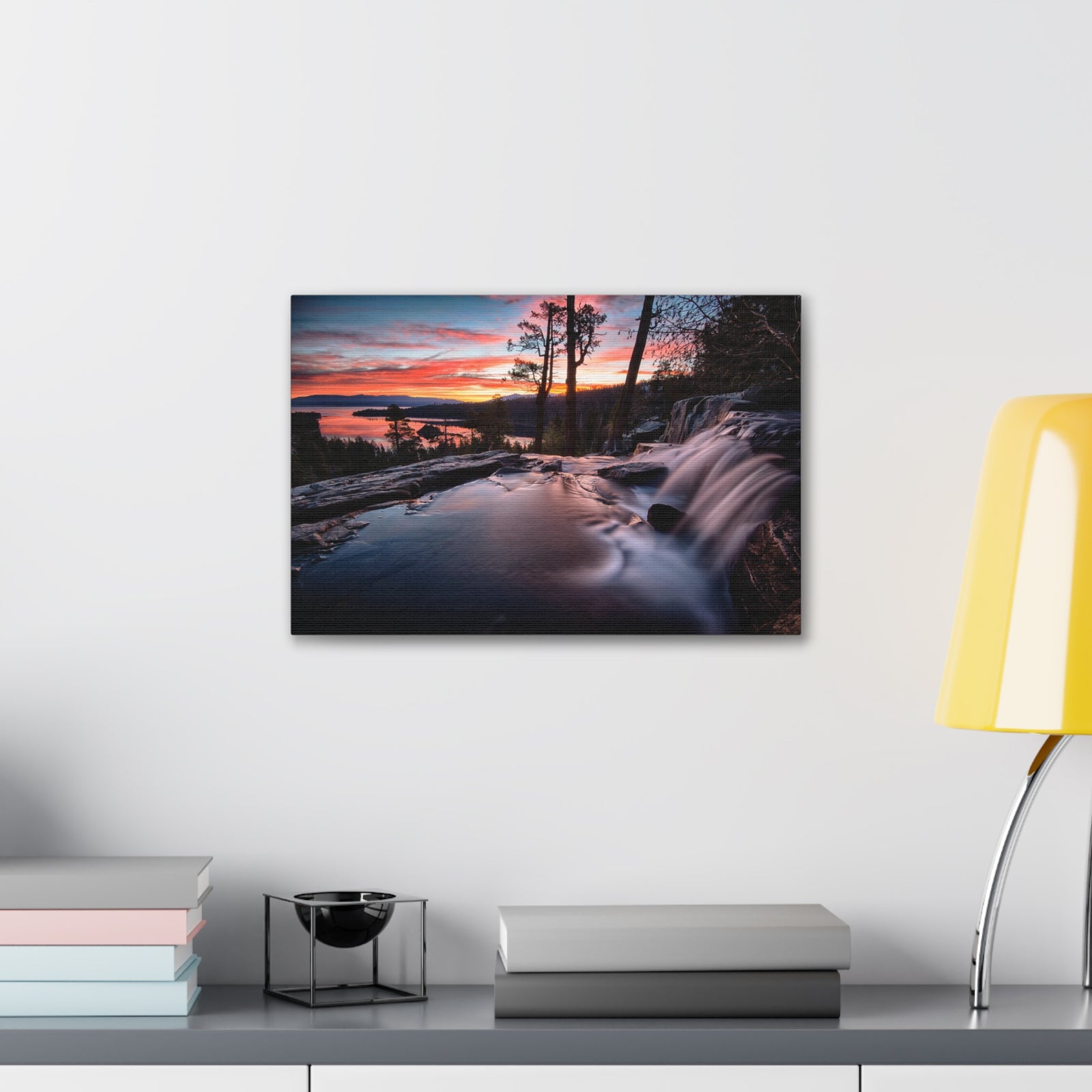 Lake Water Rushing Nature Wilderness Photography Canvas Wall Art for Home Decor Ready-to-Hang-Express Your Love Gifts