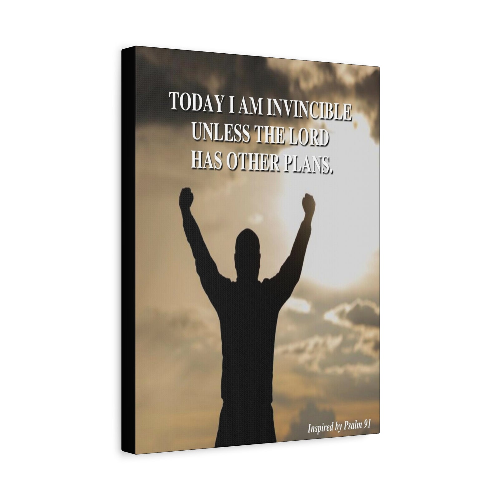 Scripture Walls Today I Am Invincible Canvas Psalm 91 Bible Verse Canvas Christian Wall Art Ready to Hang-Express Your Love Gifts