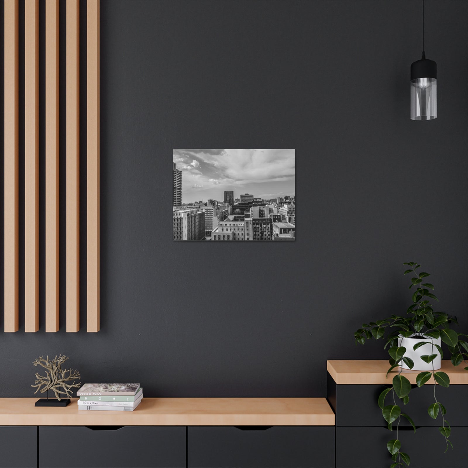 Johannesburg Black And White Skyline Canvas Artwork High-Quality Breathtaking Stunning Cityscape for Home Decor Ready to Hang-Express Your Love Gifts