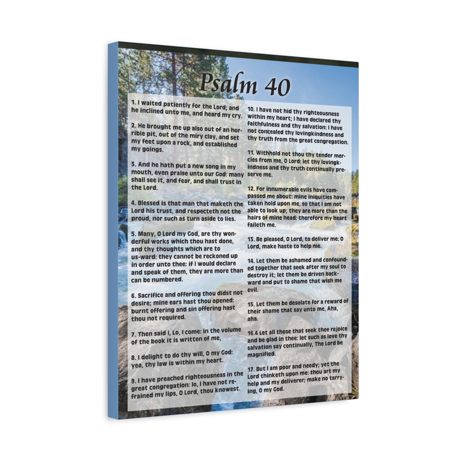 Scripture Canvas My Deliverer Heard Me Psalm 40 Colored Christian Wall Art Print Ready to Hang-Express Your Love Gifts