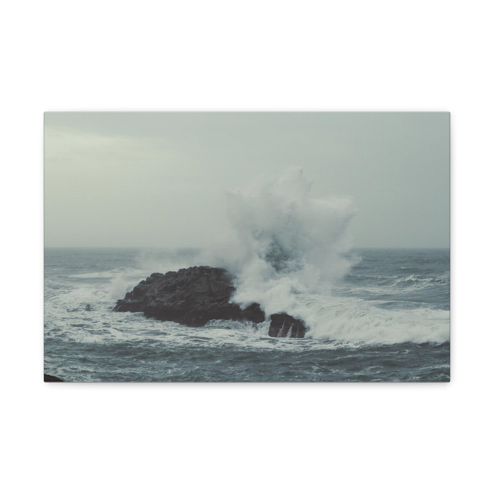 Splashing Water Rock Ocean Landscape Ocean Canvas Wall Art for Home Decor Ready-to-Hang-Express Your Love Gifts