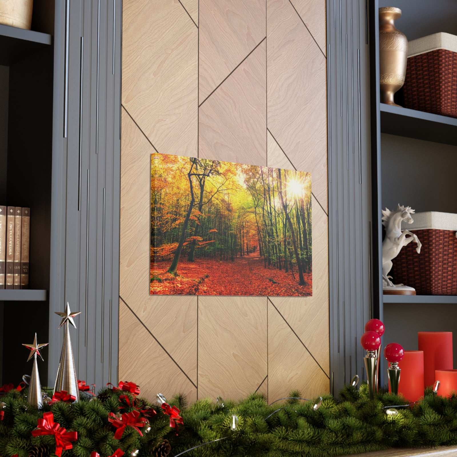 Autumn Forest is Beautiful Forest Floral Nature Photography Canvas Wall Art for Home Decor Ready-to-Hang-Express Your Love Gifts