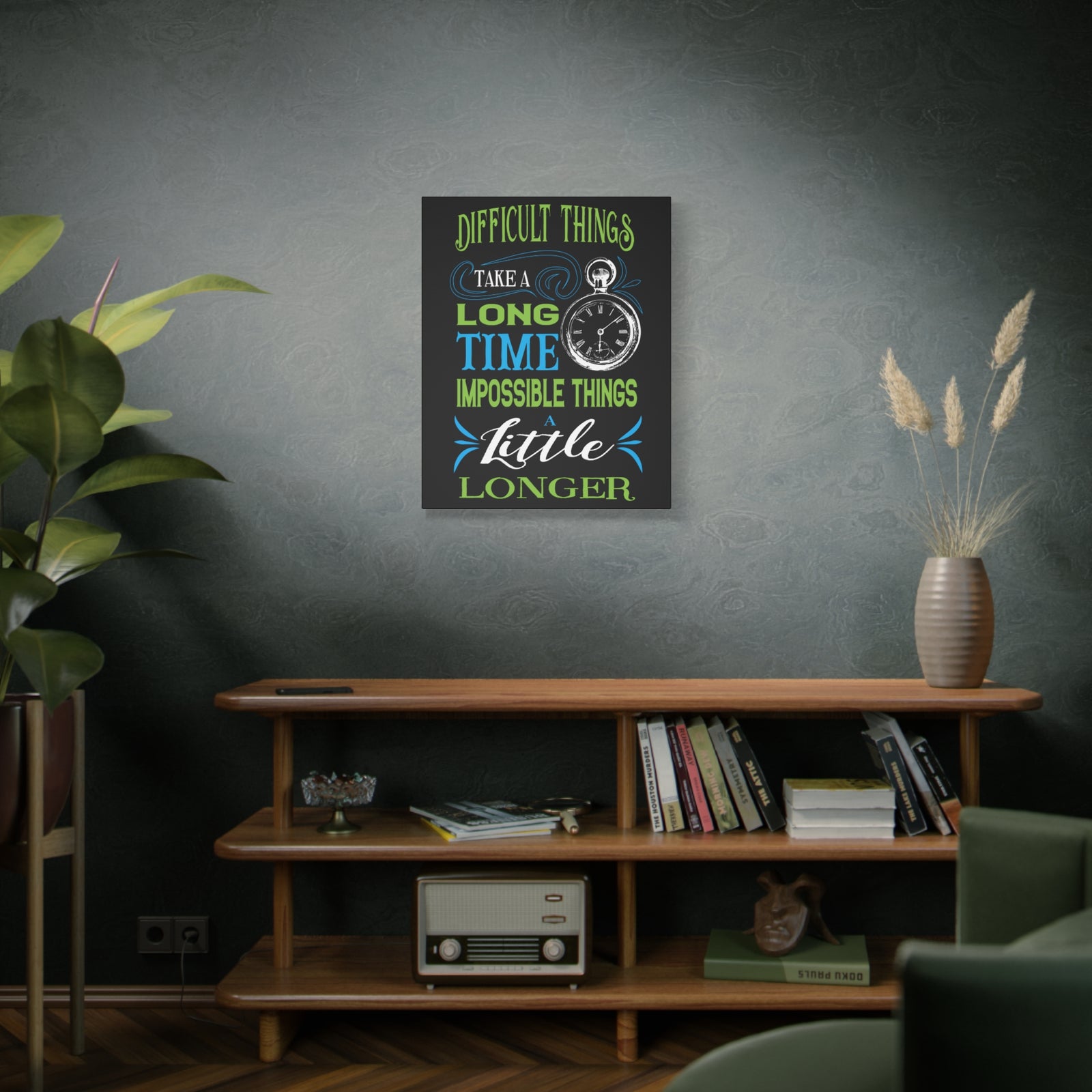 Inspirational Quote Canvas Long Time Wall Art Motivational Motto Inspiring Prints Artwork Decor Ready to Hang-Express Your Love Gifts