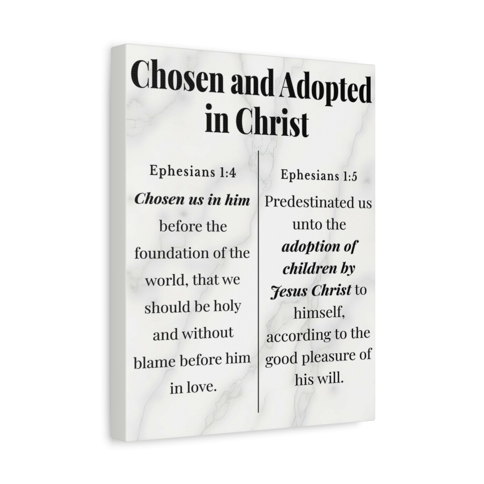 Scripture Walls Chosen and Adopted in Christ Ephesians 1:4-5 Bible Verse Canvas Christian Wall Art Ready to Hang Unframed-Express Your Love Gifts