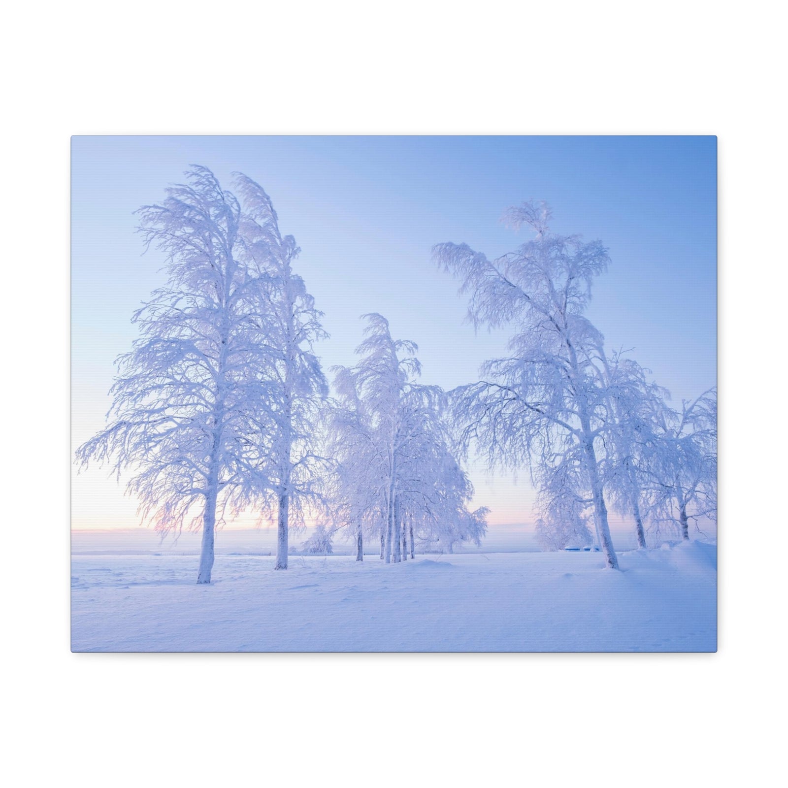 Frosty Trees At Dawn Beautiful Winter Canvas Wall Art for Home Decor Ready-to-Hang-Express Your Love Gifts