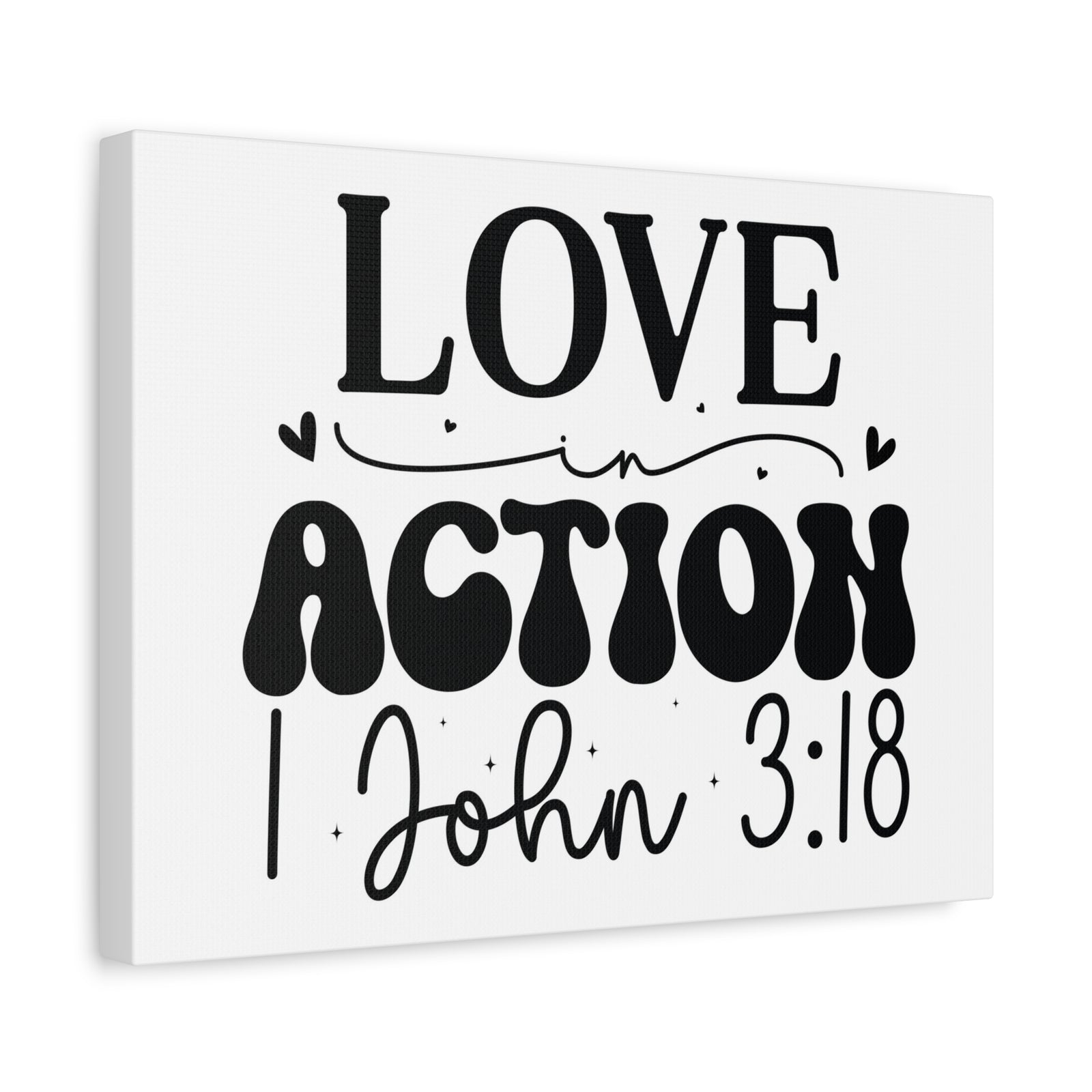 Scripture Walls 1 John 3:18 His Love in Action Bible Verse Canvas Christian Wall Art Ready to Hang Unframed-Express Your Love Gifts
