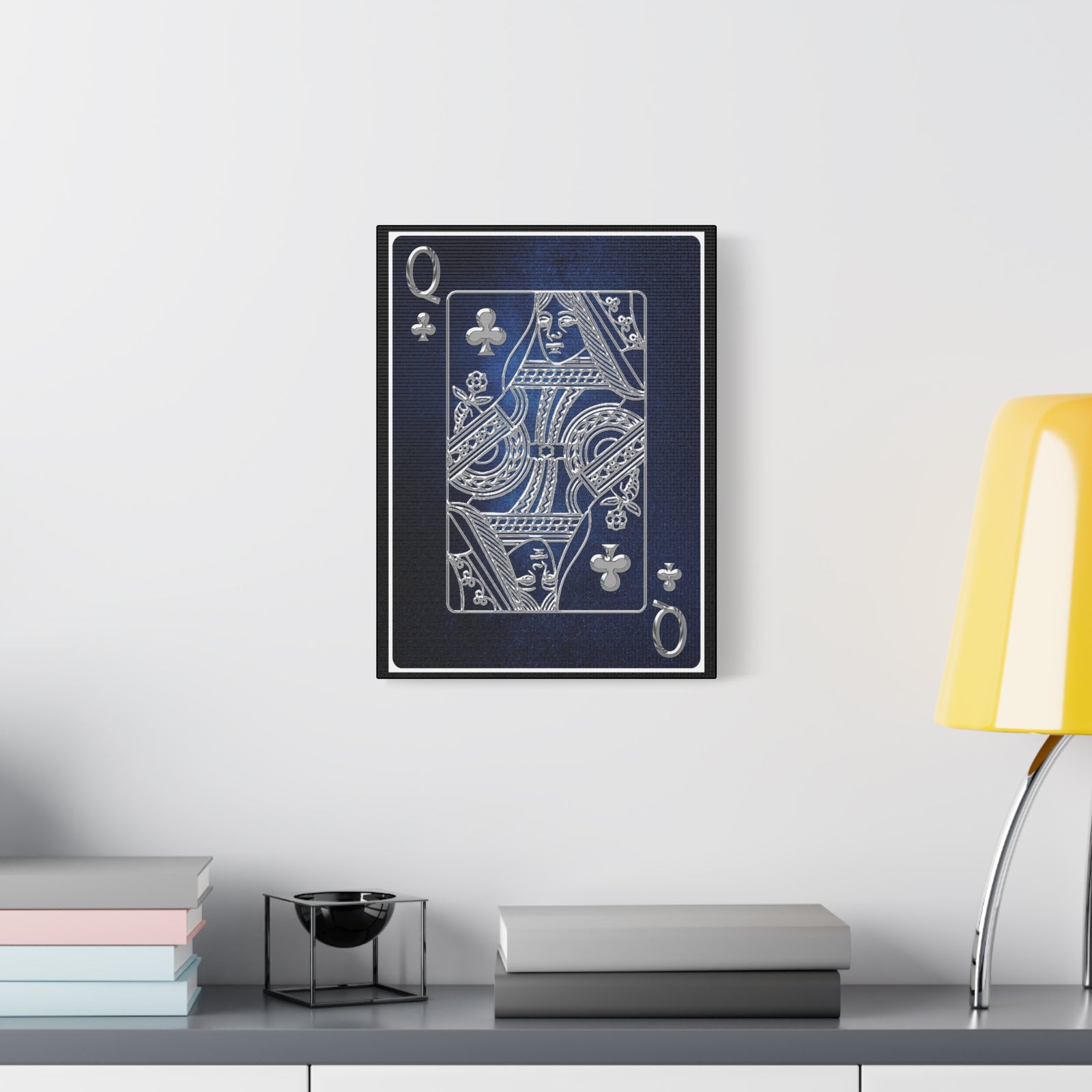 Queen Of Clubs Space Background Playing Card Canvas Wall Art for Home Decor Ready-to-Hang-Express Your Love Gifts