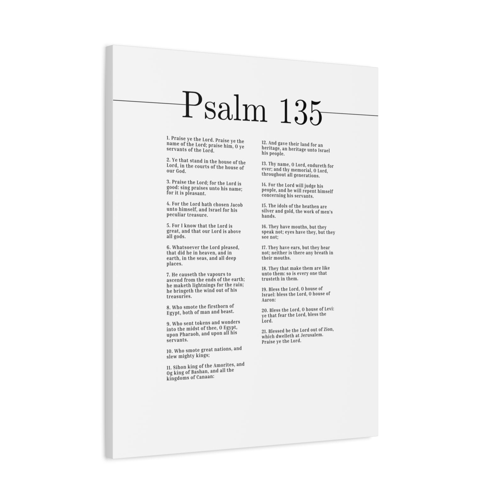 Scripture Canvas Praise Ye The Lord Psalm 135 Christian Wall Art Bible Verse Print Ready to Hang-Express Your Love Gifts