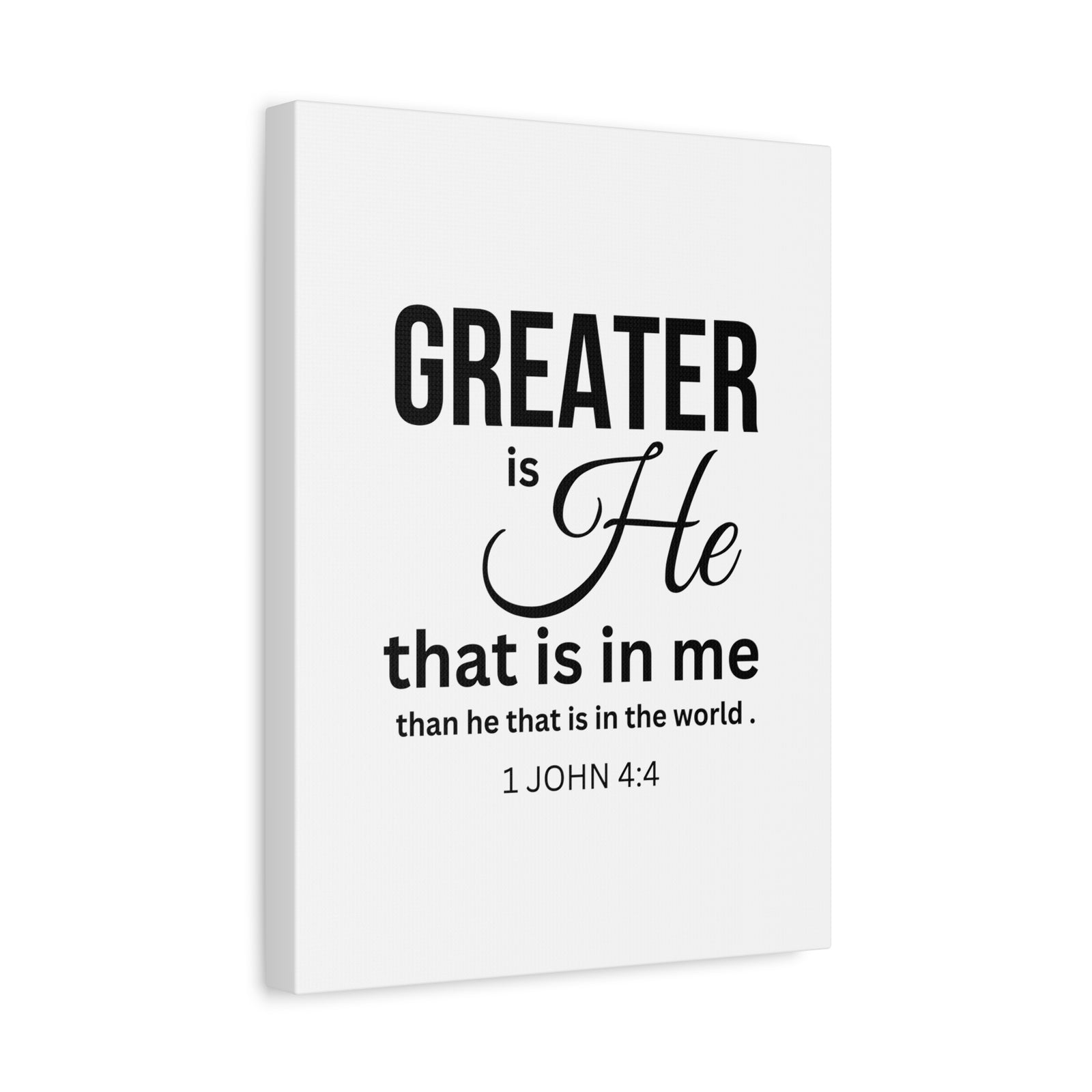 Scripture Walls 1 John 4:4 Greater is He Bible Verse Canvas Christian Wall Art Ready to Hang Unframed-Express Your Love Gifts