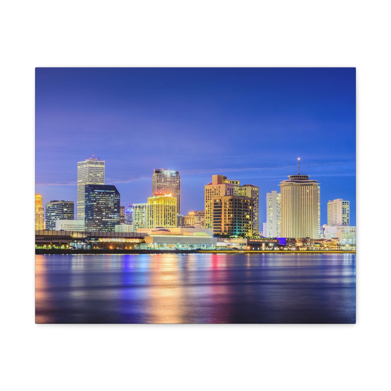 New Orleans Night Skyline Canvas Artwork High-Quality Breathtaking Stunning Cityscape for Home Decor Ready to Hang-Express Your Love Gifts