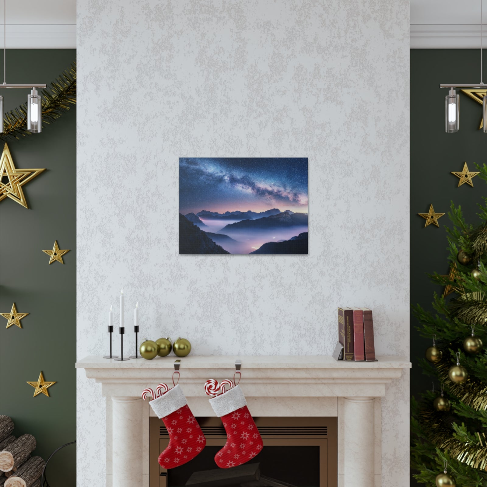 Nature Wilderness Night Sky Photography Canvas Wall Art for Home Decor Ready-to-Hang-Express Your Love Gifts