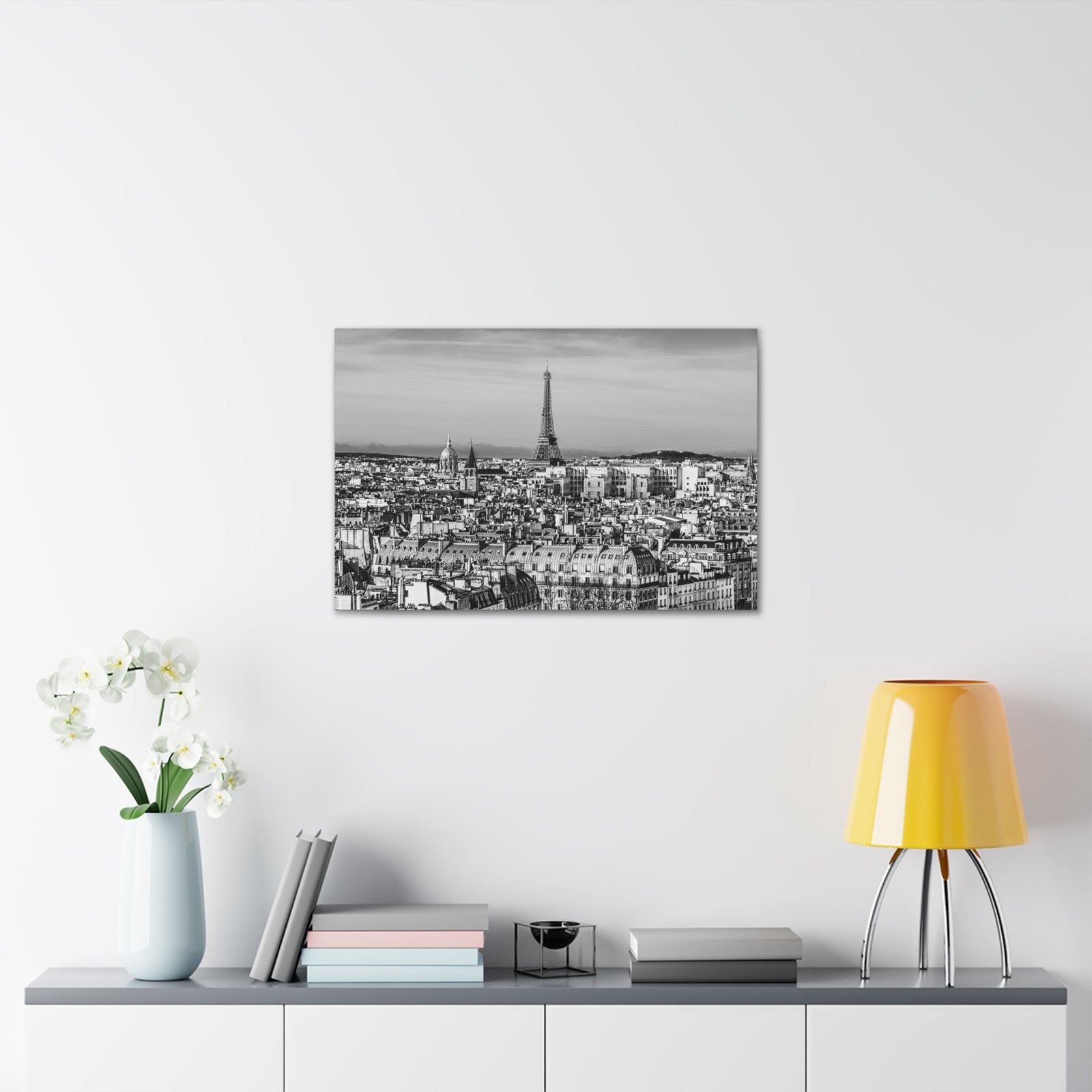 Paris Black And White Skyline Canvas Artwork High-Quality Breathtaking Stunning Cityscape for Home Decor Ready to Hang-Express Your Love Gifts