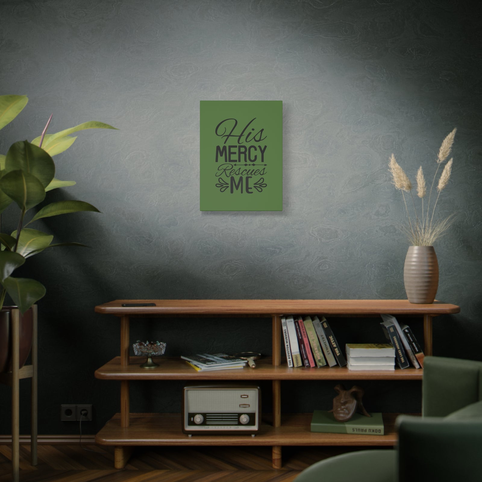 Scripture Walls Rescues Me Dark Green Psalm 71:2 Bible Canvas Christian Wall Art Ready to Hang-Express Your Love Gifts