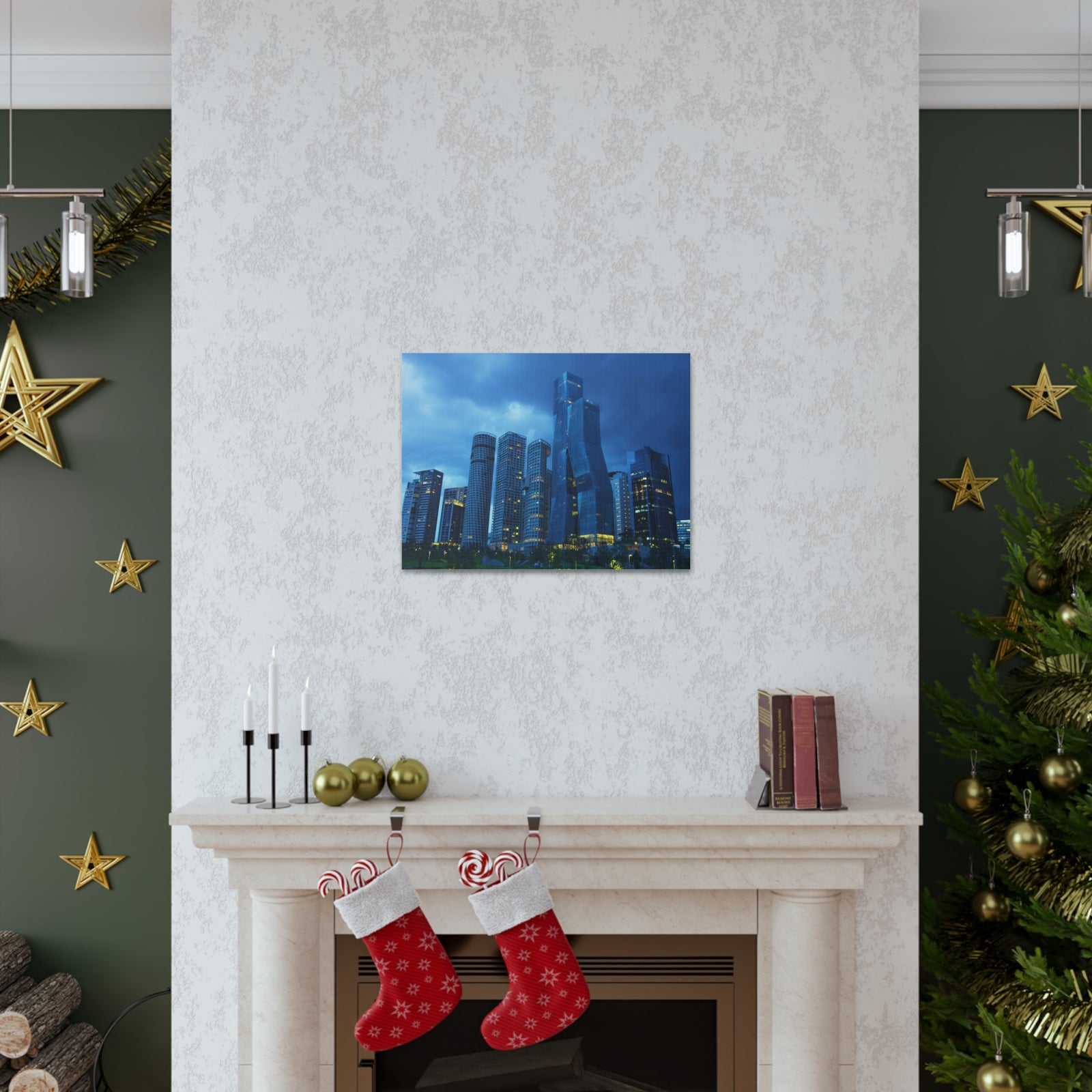 Mexico City Night Skyline Canvas Artwork High-Quality Breathtaking Stunning Cityscape for Home Decor Ready to Hang-Express Your Love Gifts