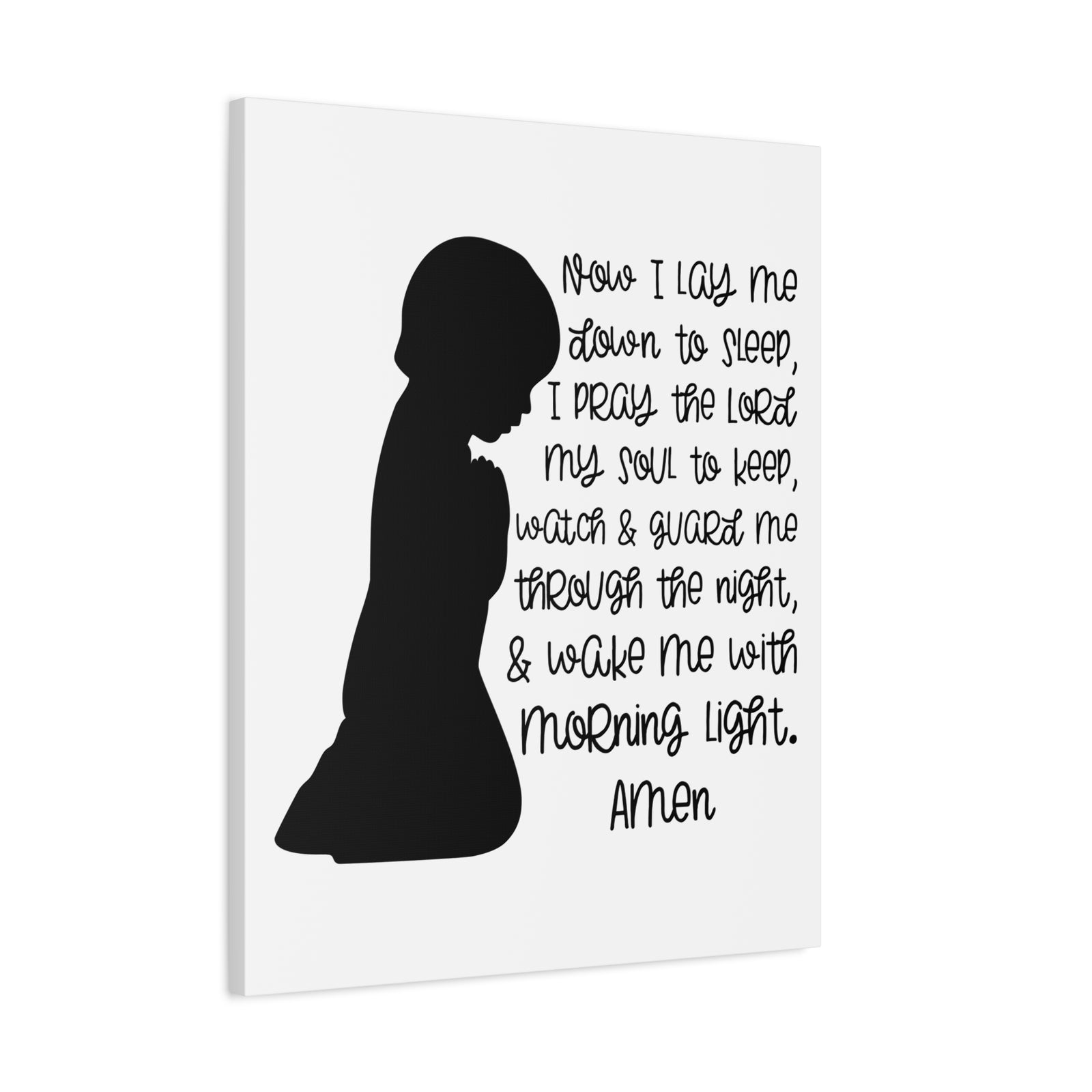 Scripture Canvas Wake Me With Morning Psalms 4:8 Christian Wall Art Print Ready to Hang-Express Your Love Gifts