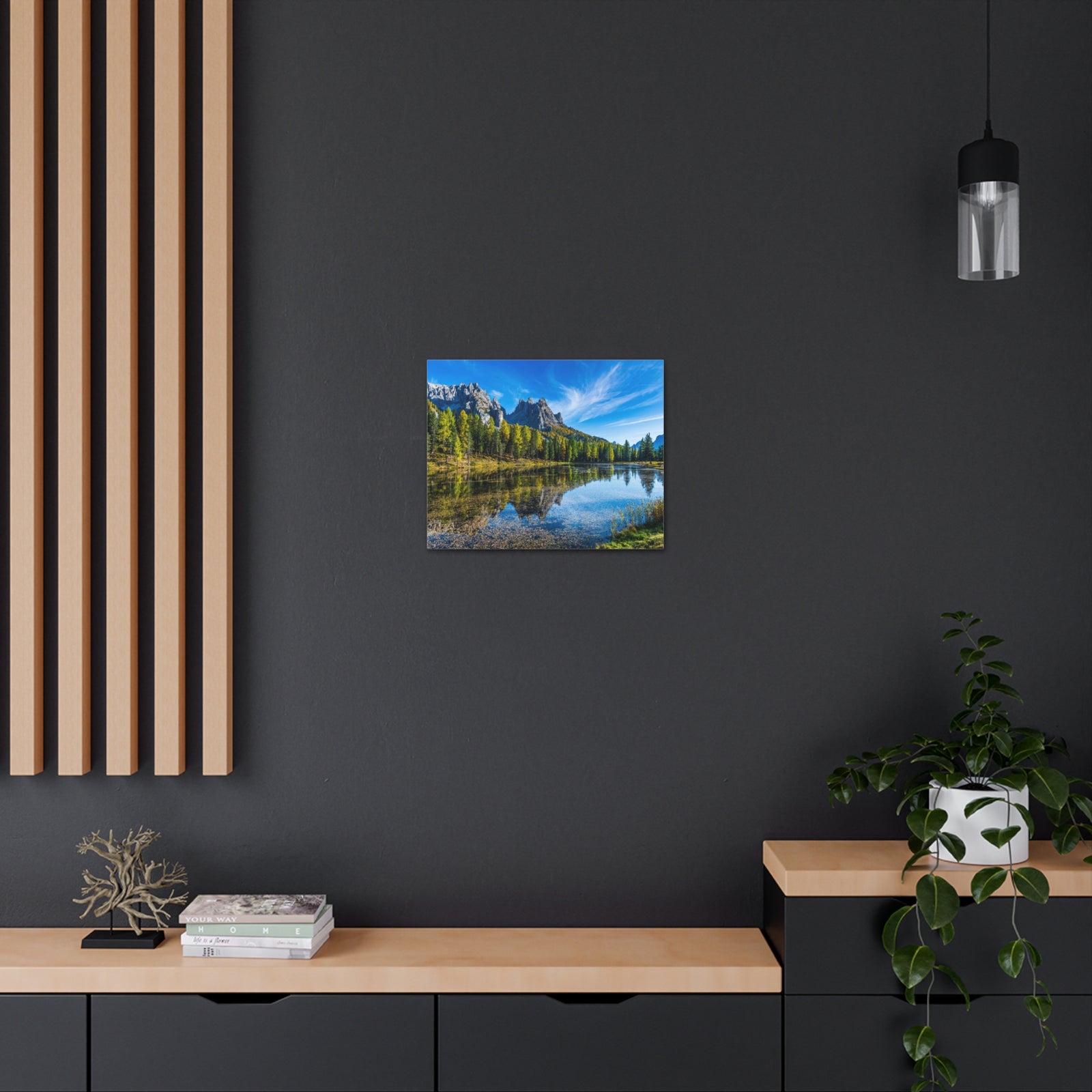 Valley Mountain Lake Nature Wilderness Photography Canvas Wall Art for Home Decor Ready-to-Hang-Express Your Love Gifts