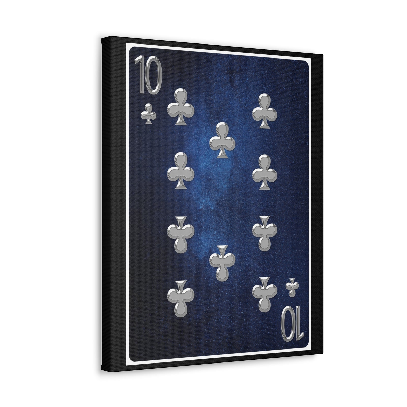 Ten Of Clubs Space Background Playing Card Canvas Wall Art for Home Decor Ready-to-Hang-Express Your Love Gifts