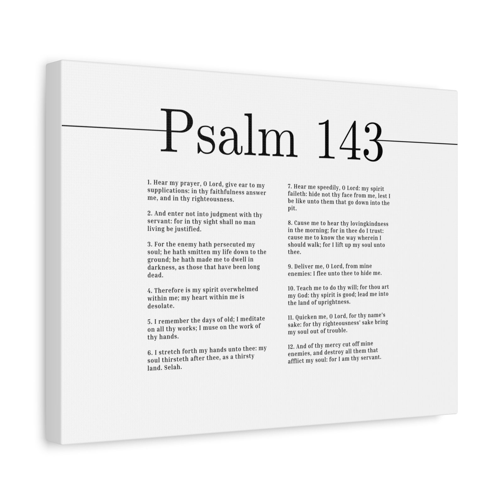 Scripture Canvas Hear My Prayer, O Lord Psalm 143 Christian Wall Art Bible Verse Print Ready to Hang-Express Your Love Gifts