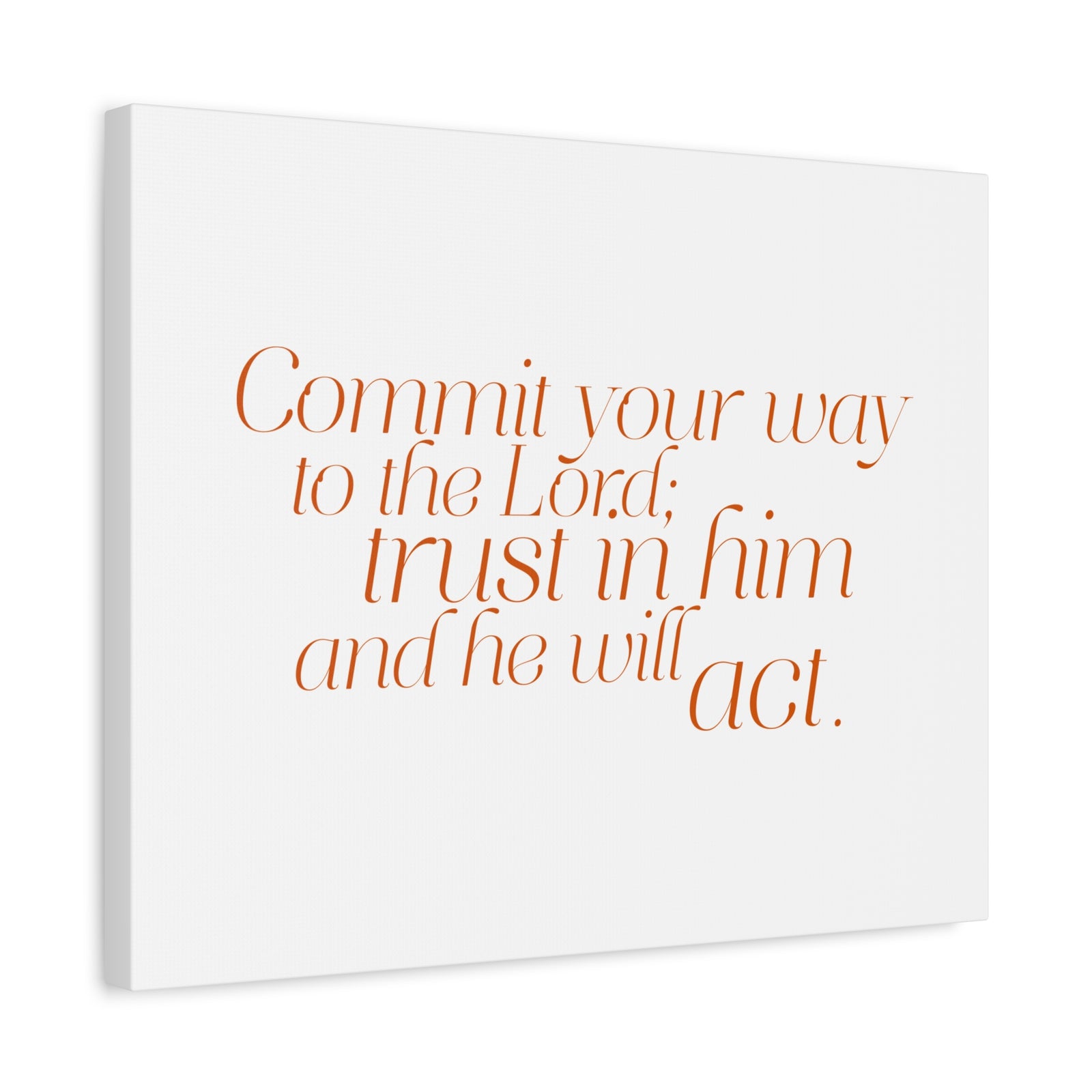 Scripture Walls Your Way to The Lord Orange Psalm 37:5 Bible Verse Canvas Christian Wall Art Ready to Hang-Express Your Love Gifts